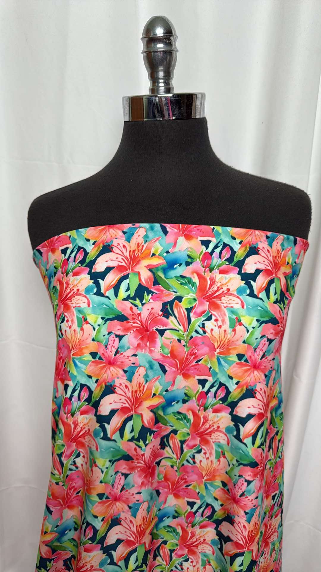 Lily Lagoon Poly Spandex Single Brushed Performance Fabric - 3 Yard Cut for Activewear, Dance Costumes & DIY Fashion Projects