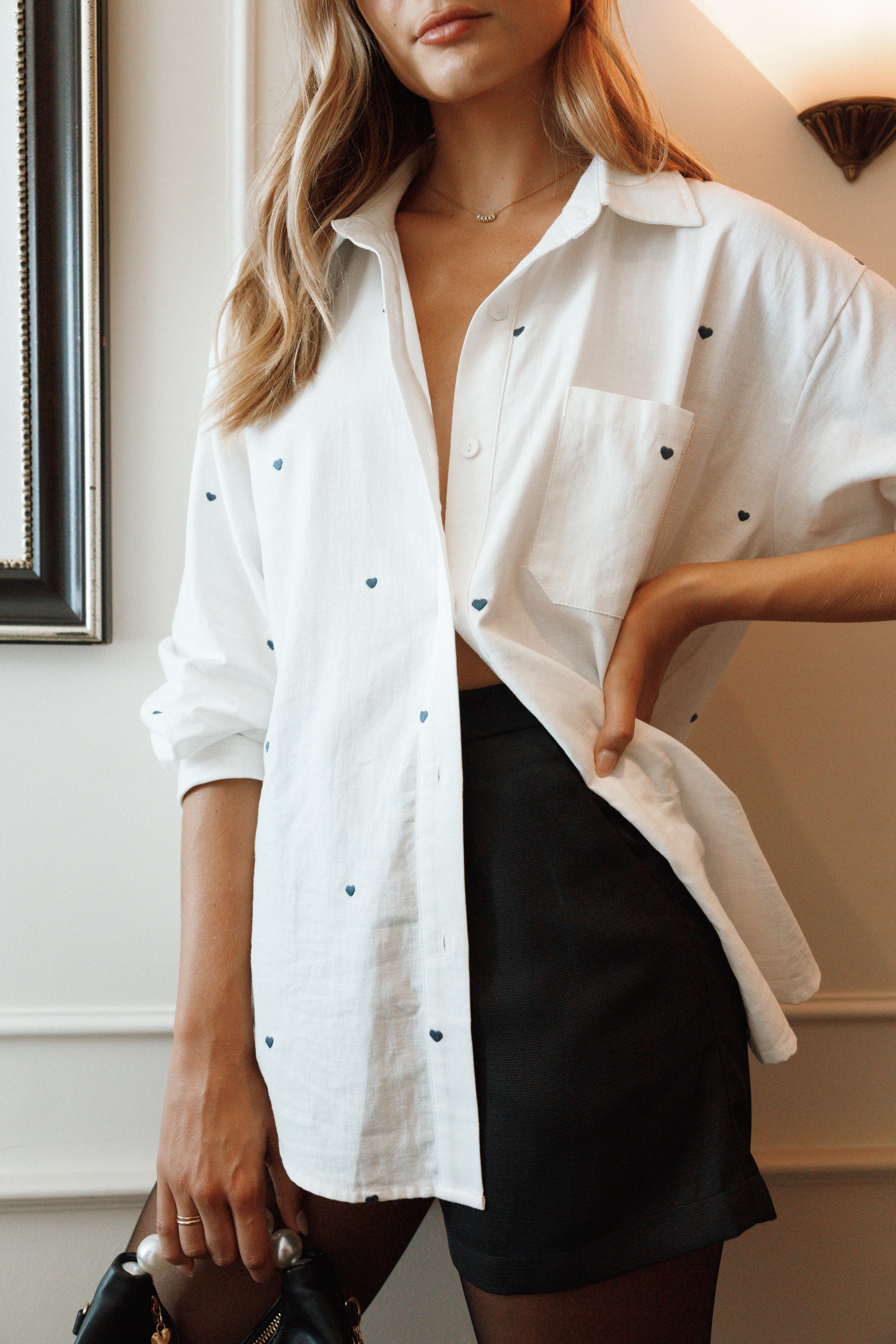 Avah Women's Button Down Shirt - Classic White Blouse for Work, Casual & Office Wear | Slim Fit Long Sleeve Top for Business & Everyday Outfits