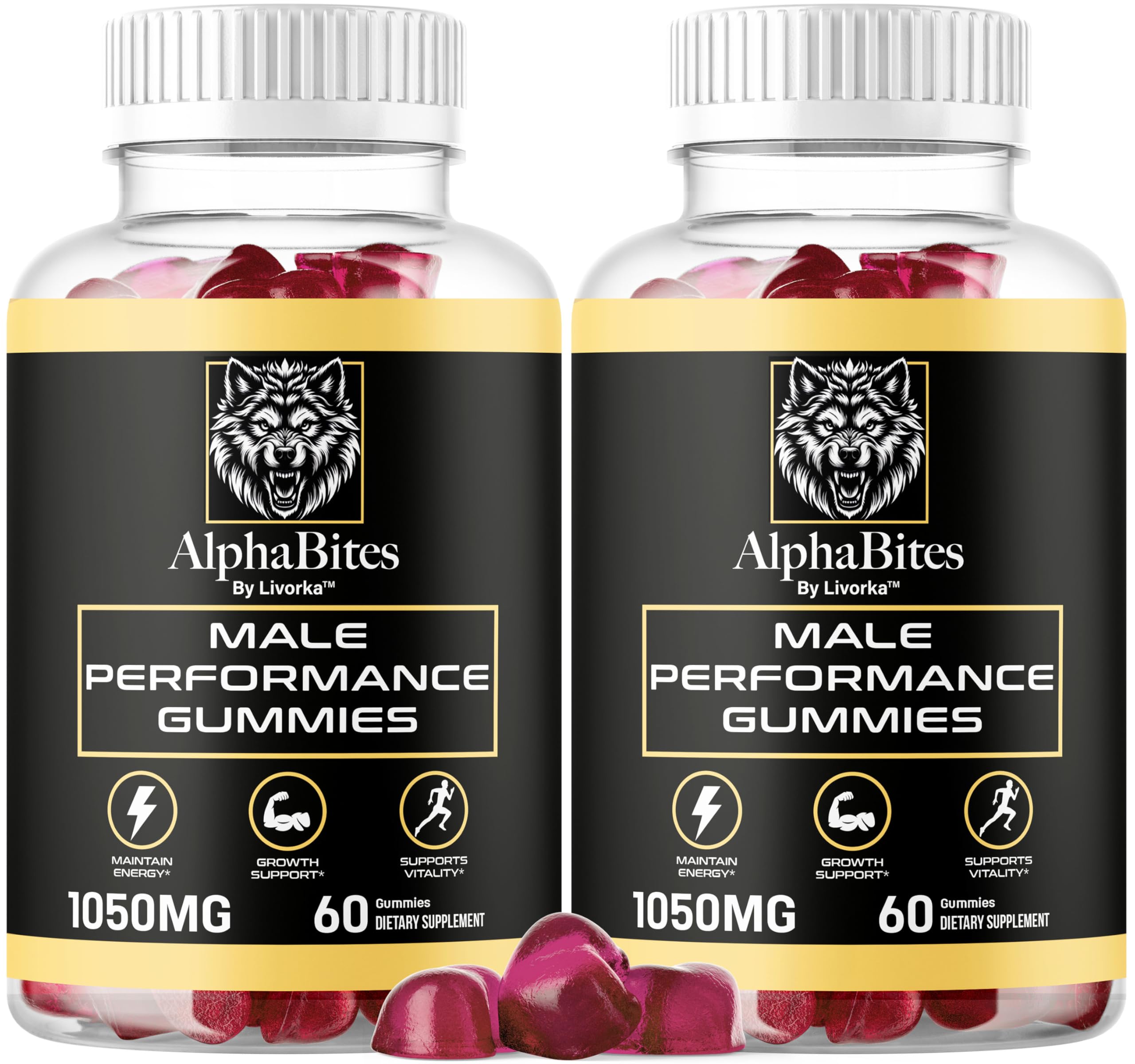 Alpha Bites Gummies for Men - 2 Pack (120 Gummies) | Immune Support & Energy Booster | Perfect for Workout Recovery & Daily Wellness