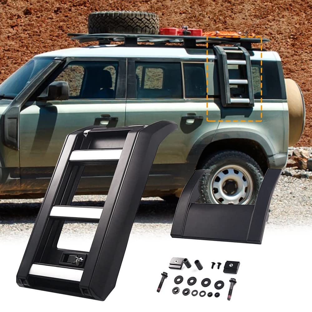 Foldable Liftable Protective Side Door Ladder for Land Rover Defender 2020 2021 - Heavy Duty Exterior Car Accessory for Off-Road Adventure & Camping Trips