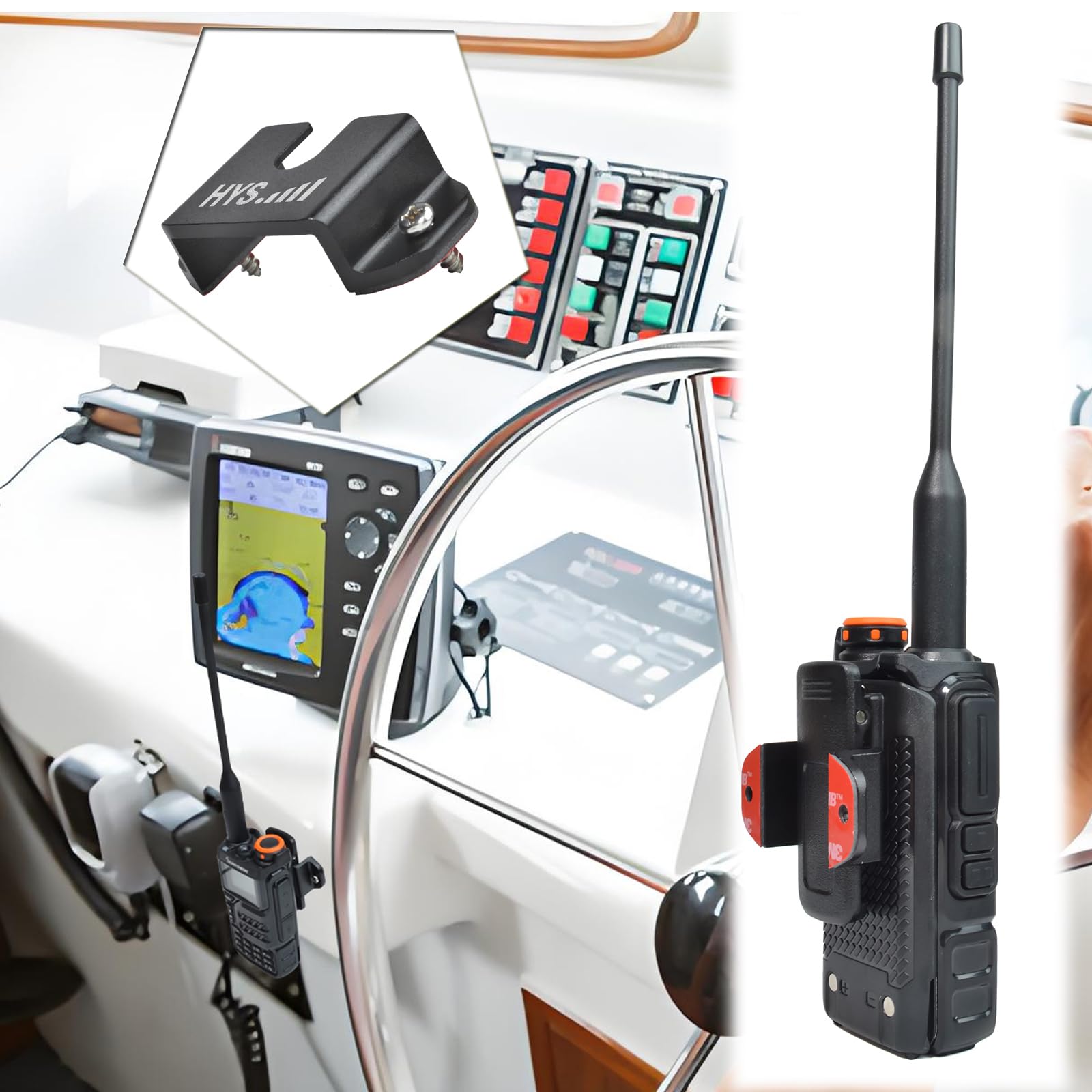 Universal CB Radio Microphone Holder - Single Side Car Mount Kit with Screws for Handheld CB, VHF UHF Radios & Shoulder Speaker Mic (Black) - Perfect for Truckers, Off-Roading & Emergency Communication