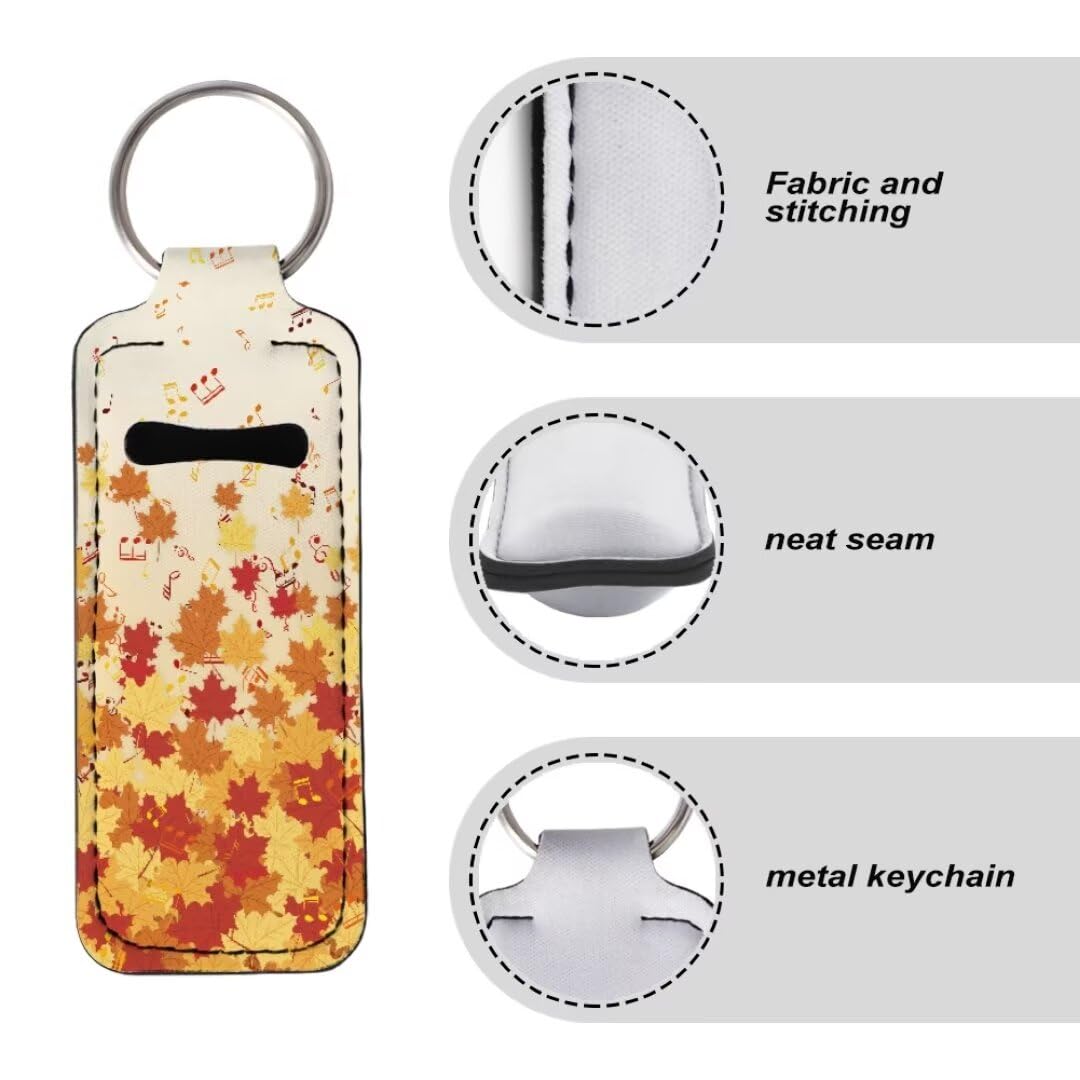 Stylish Print Chapstick Keychain Holder - Lipstick & Lip Balm Holder for Women - Perfect for Keychains, Purses, and Everyday Use