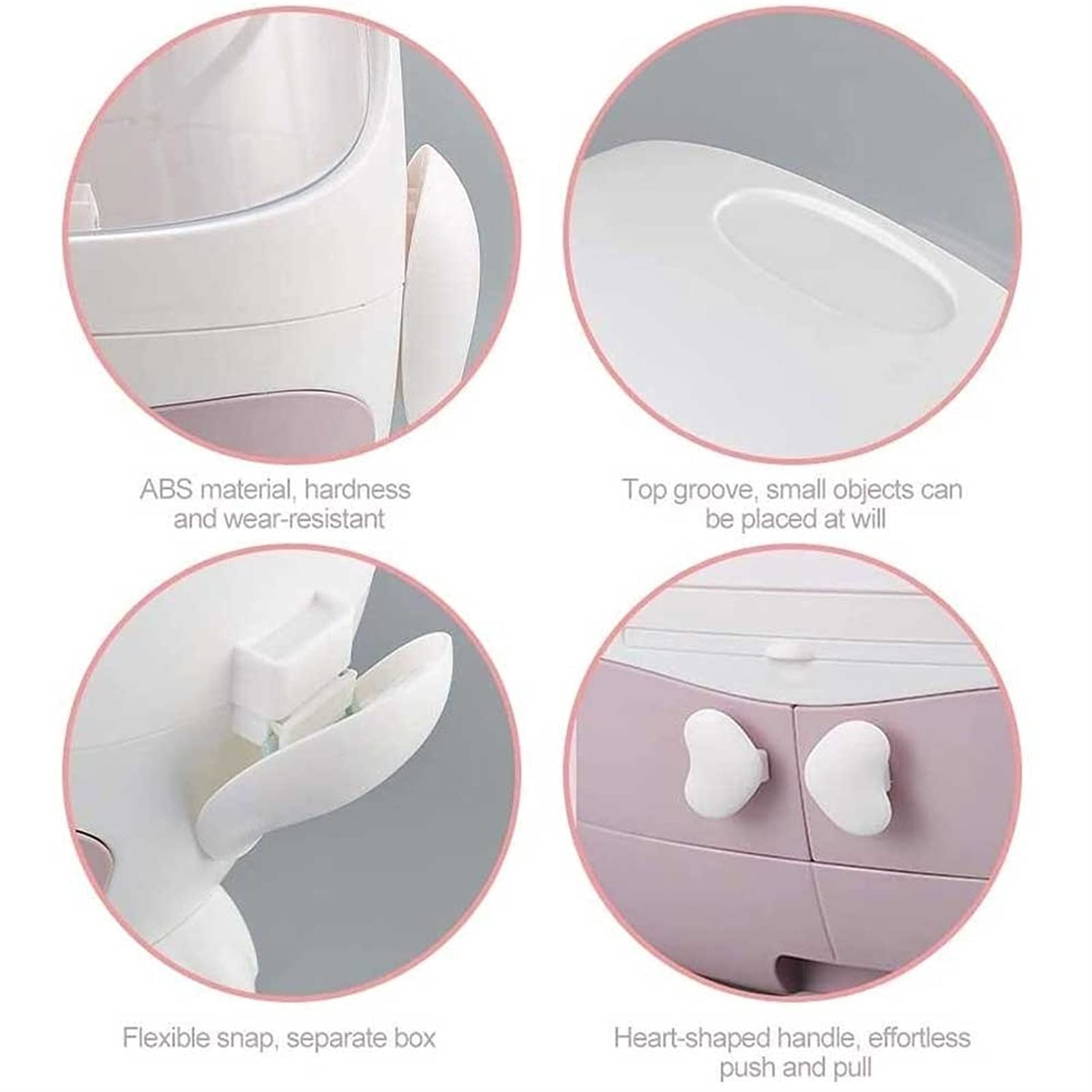 Portable Makeup Organizer with Dust-Free Cover & Waterproof Lid - High Capacity Cosmetic Storage Box with Handle, Dust-Proof Drawers - Perfect for Bathroom Countertop, Bedroom Dresser & Travel Use