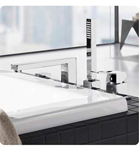Eurocube Roman Tub Filler with Personal Hand Shower - Luxury Bathroom Faucet for Freestanding Tubs - Perfect for Spa, Master Bath & Relaxation Retreats