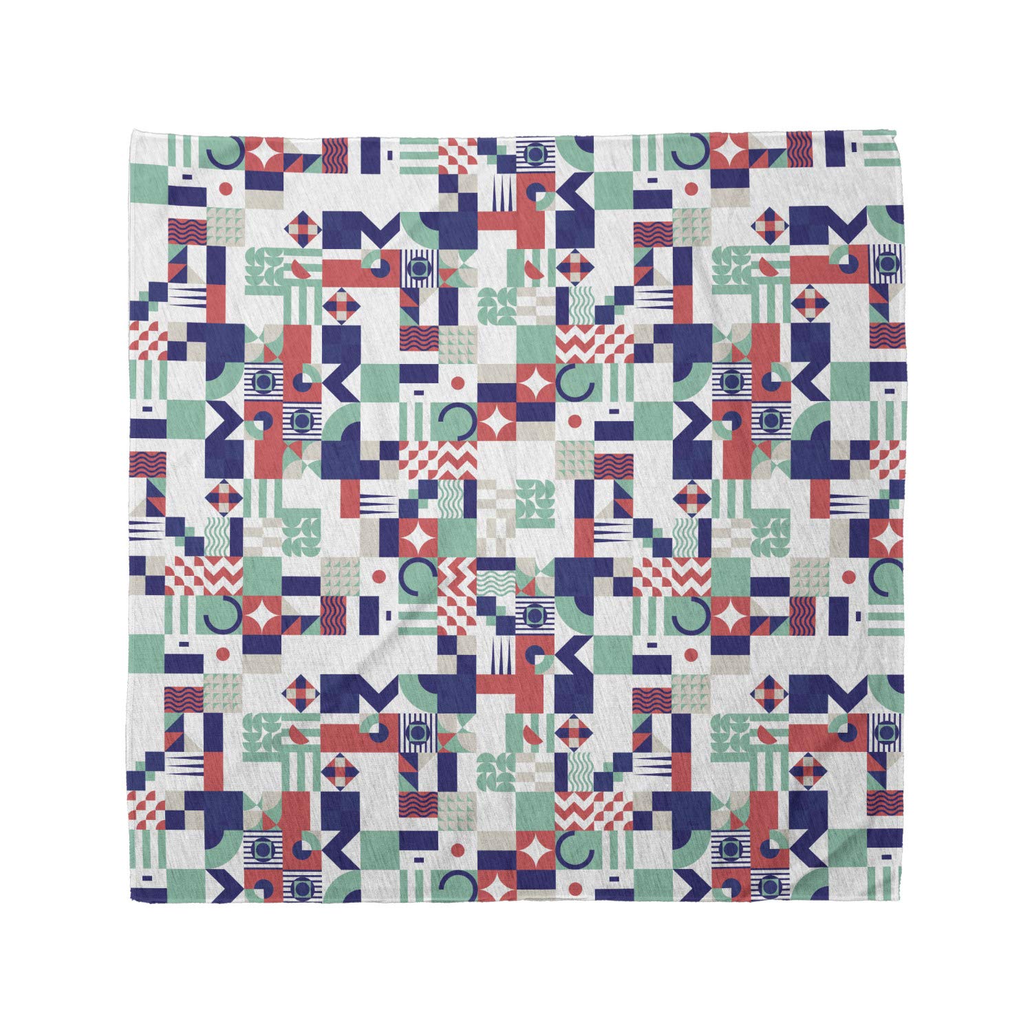 Ambesonne Mid Century Bandana - Pastel Funky Shapes Unisex Head & Neck Scarf for Men Women - Perfect for Music Festivals, Outdoor Adventures & Vintage Fashion Style
