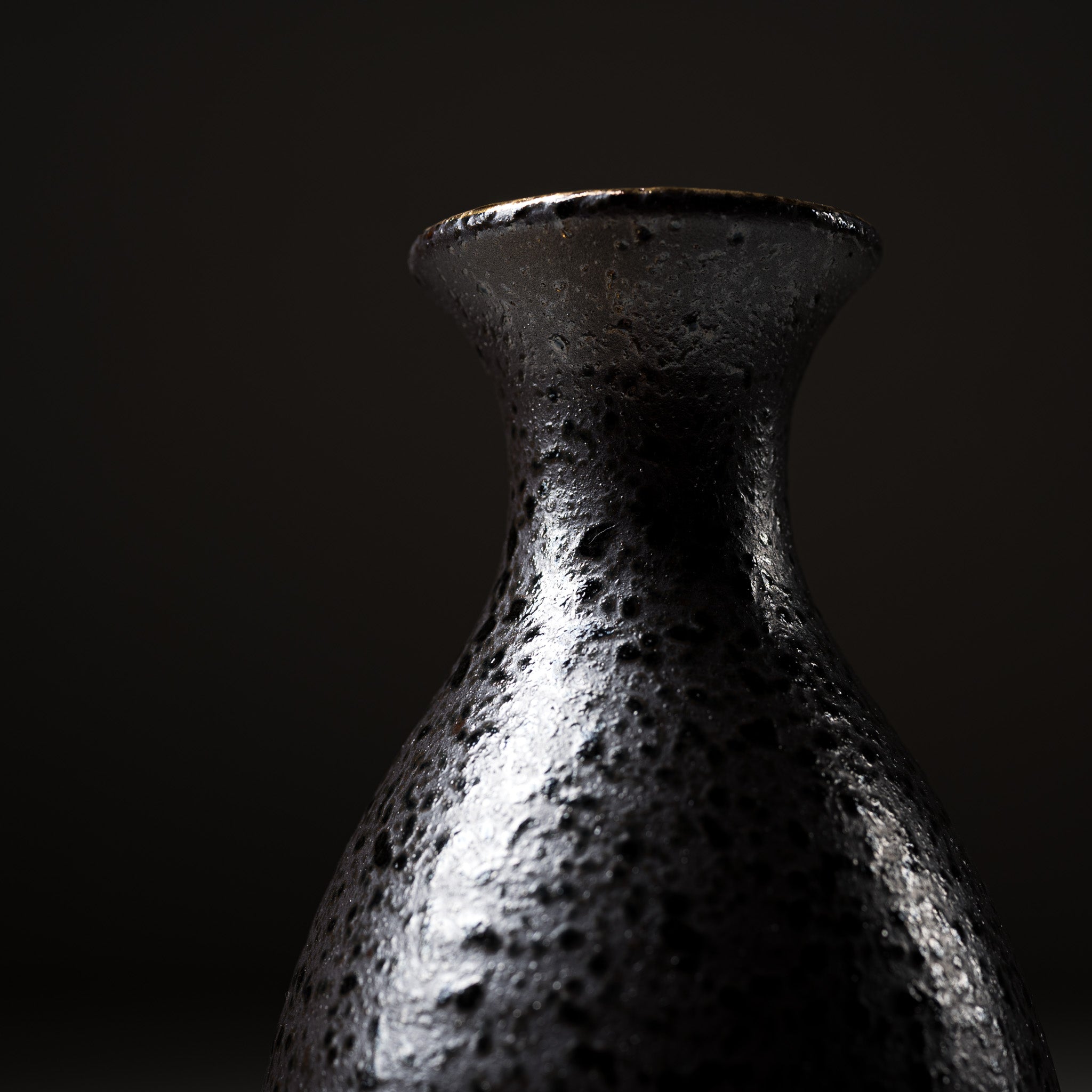 Premium Mino Ware Pottery Sake Set - Black Crystal Glaze with Gold Accents | Traditional Japanese Ceramic Drinking Vessels for Sake, Tea & Special Occasions | Elegant Gift for Home Bar & Asian Dining Experience