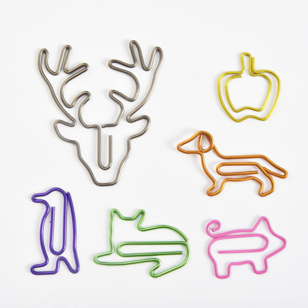 Operitacx 100pcs Metal Pig-Shaped Paper Clips - Decorative Office Supplies for Home, School & Office Organization - Fun Stationery for Notes, Documents & Bulletin Boards