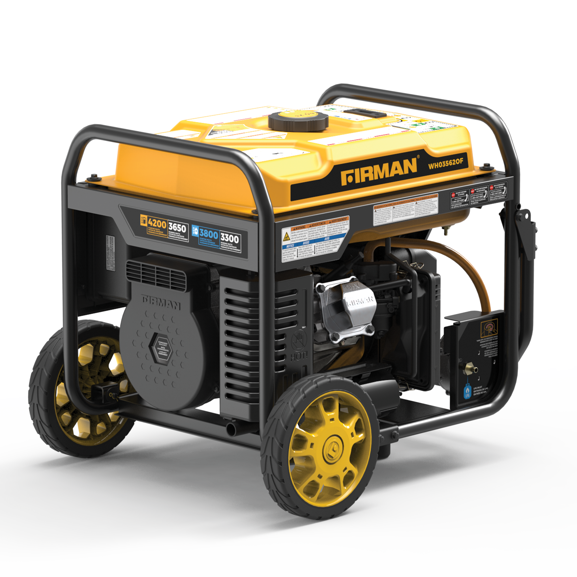 Dual Fuel Open Frame Inverter Generator 4400W with Electric Start & CO Alert - Portable Power for Camping, RV Trips, and Emergency Backup