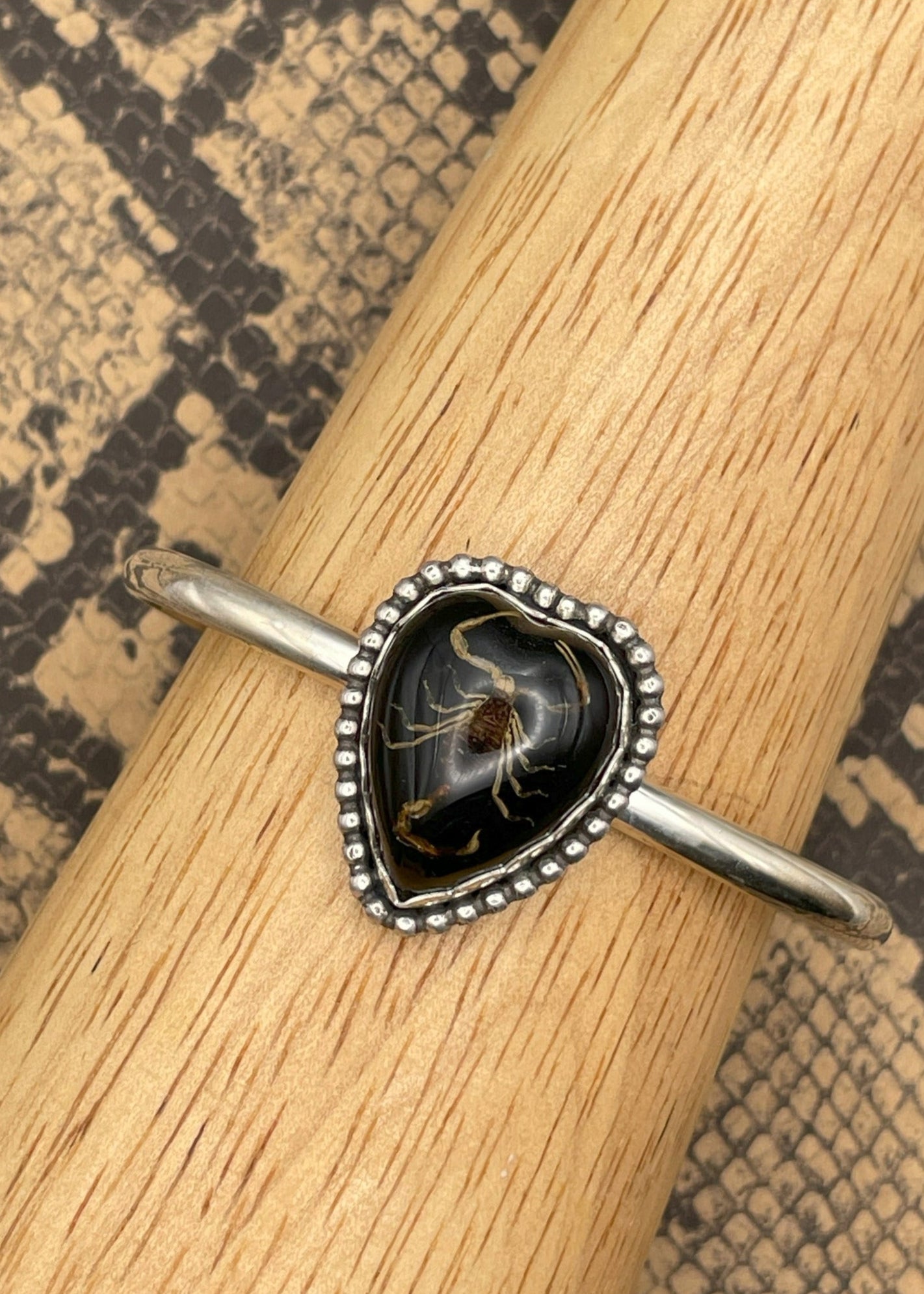Scorpion Heart Cuff Bracelet for Women - Gothic Punk Jewelry - Unique Fashion Accessory for Parties, Concerts, and Halloween Costumes