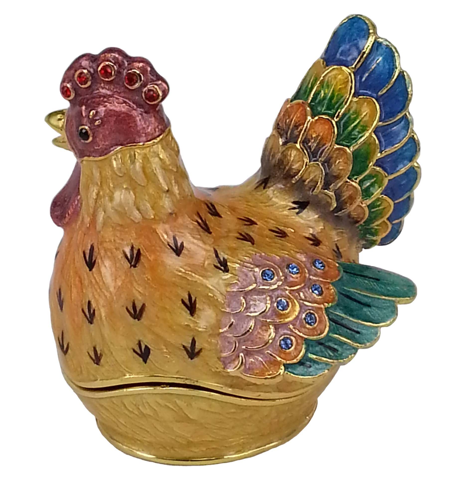 Crystal Jeweled Hen Egg Trinket Box - Elegant Home Decor for Gifts & Display