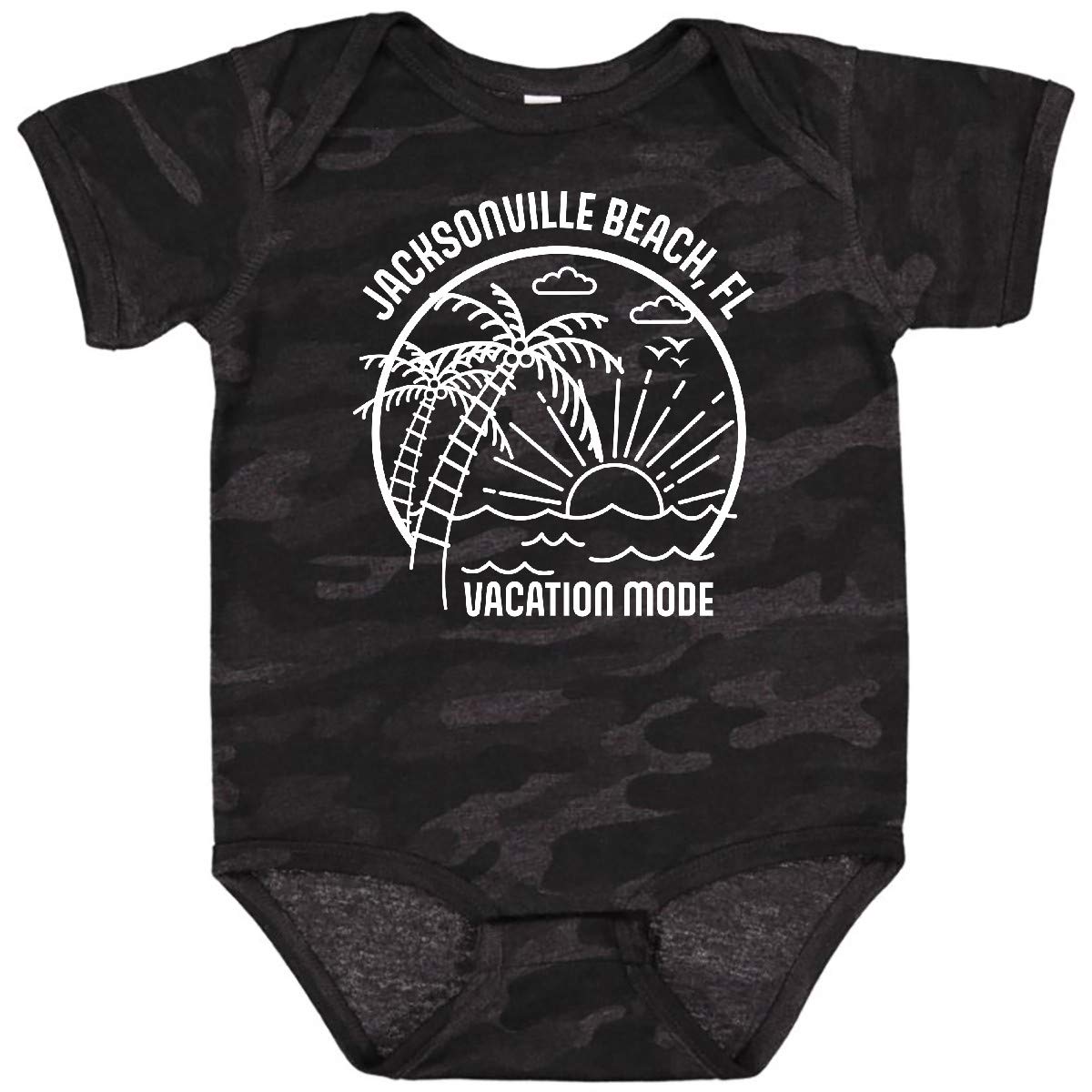 Inktastic Summer Vacation Mode Jacksonville Beach Florida Baby Bodysuit - Cute Infant Onesie for Beach Trips & Family Vacations - Soft Cotton Baby Gift for Boys & Girls