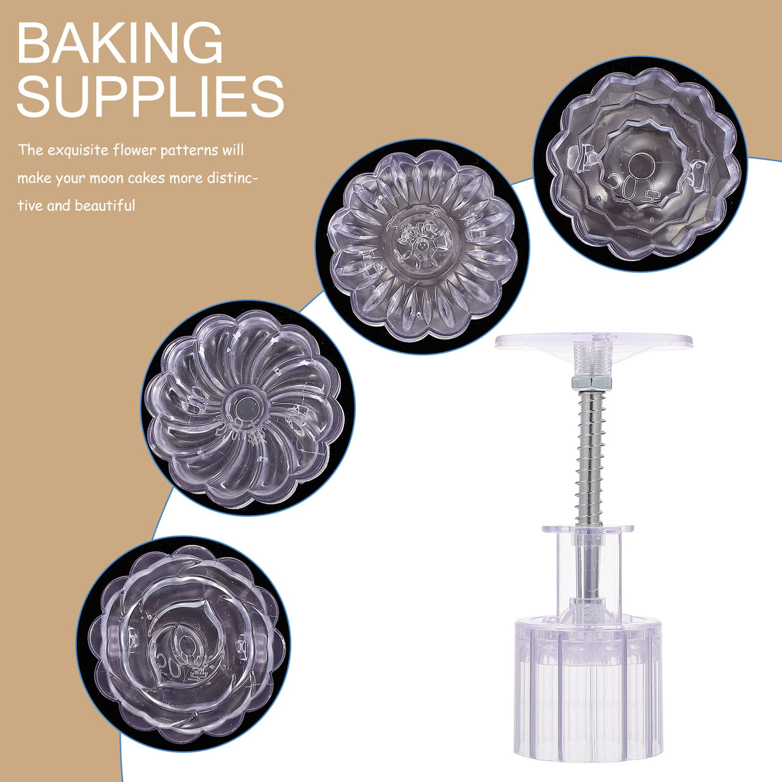 Premium Mooncake Molds Set - 6-Piece DIY Baking Tools for Mooncakes, Pastries & Desserts | Non-Stick Kitchen Baking Supplies | Perfect for Mid-Autumn Festival, Home Baking & Gift Making