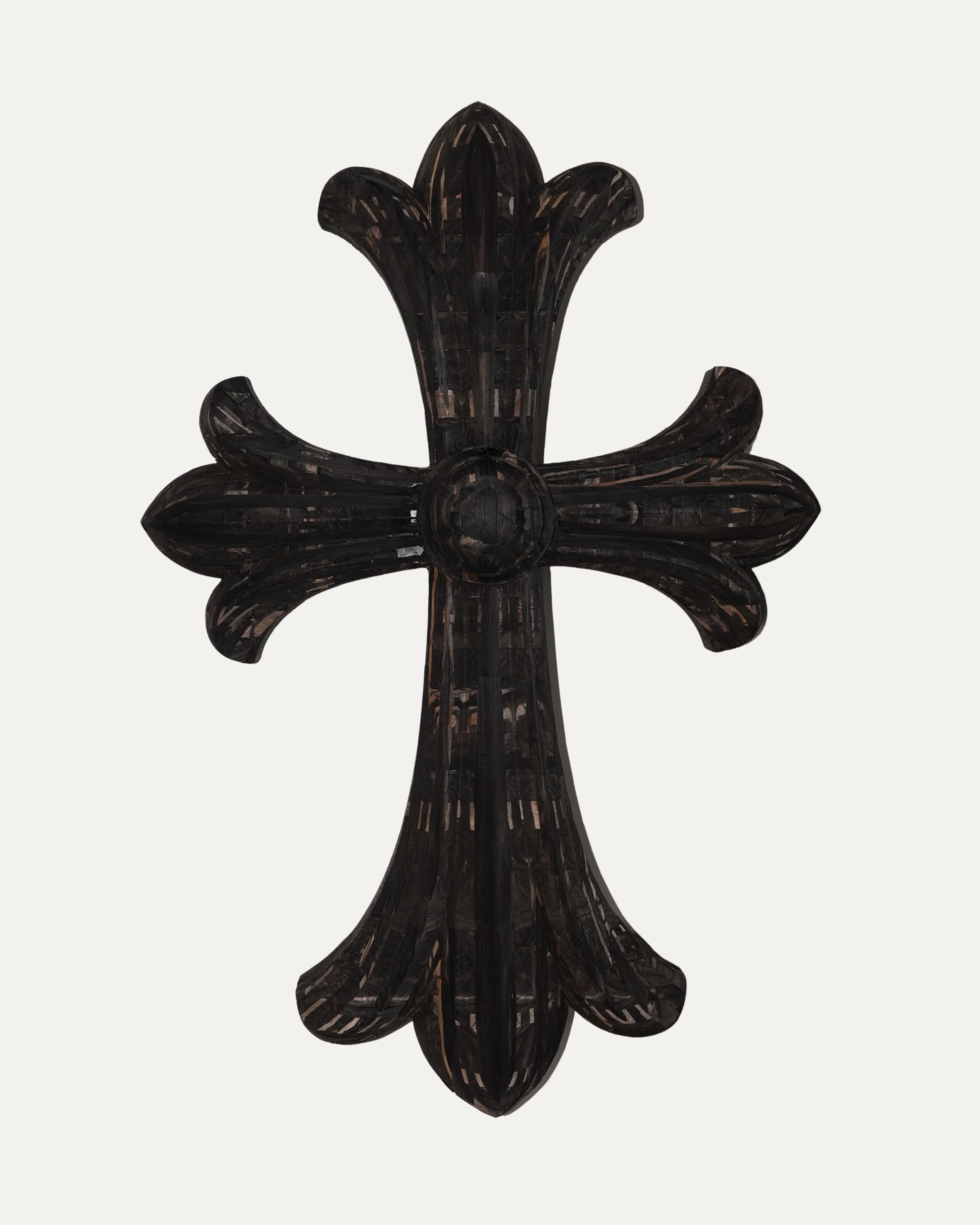 6 Foot Pressed Ebony Wood Cross - Handcrafted Religious Decor for Home, Church & Garden - Perfect for Wall Hanging, Prayer Room & Outdoor Display