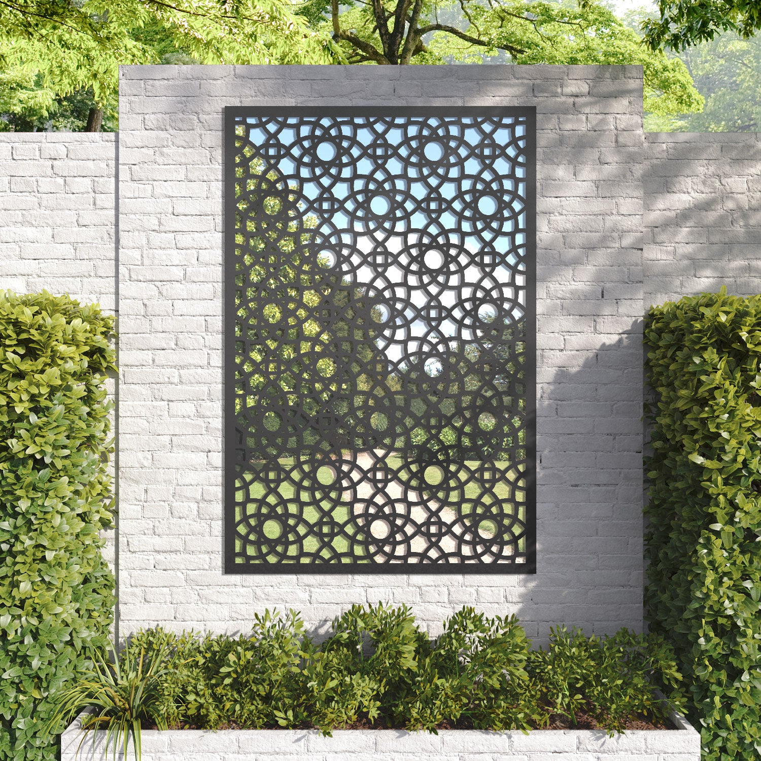 Ambar Outdoor Decorative Mirrored Panel - Elegant Garden & Patio Wall Decor for Modern Backyard & Balcony Design