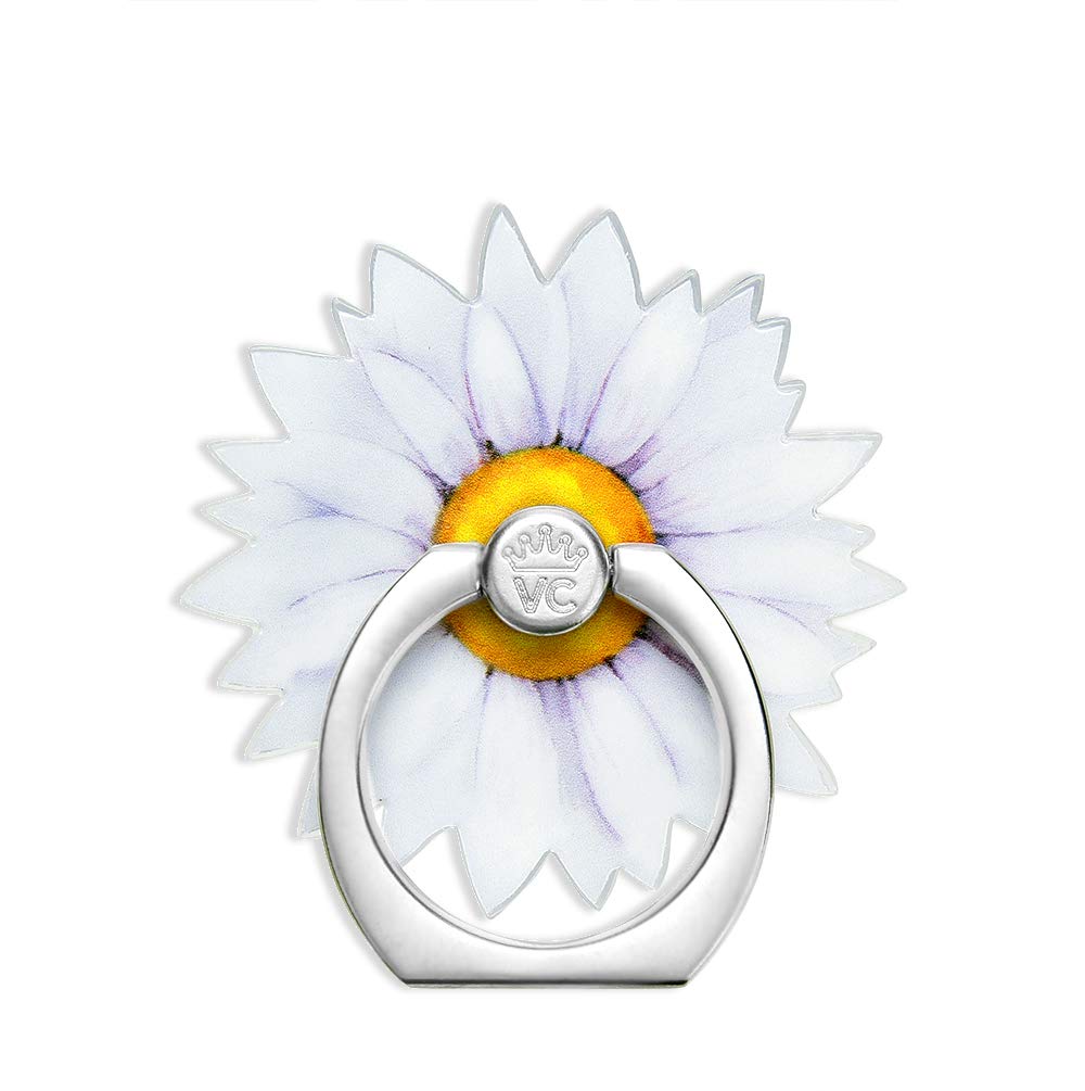 VELVET CAVIAR Phone Ring Holder - Adjustable Finger Grip & Stand for iPhone, Galaxy, Most Smartphones - Secure Grip for One-Handed Use (Daisy Design) - Perfect for Commuting, Gym, Selfies & Daily Use