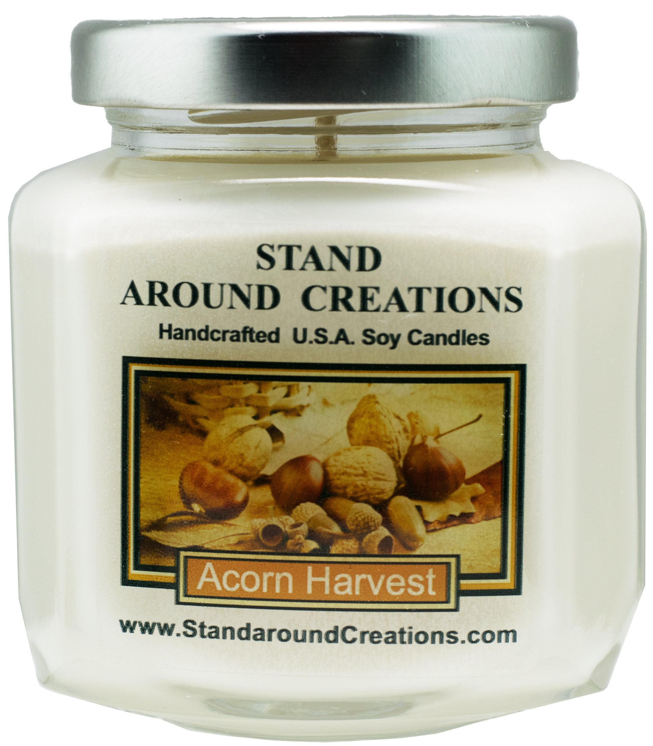 Premium 100% Natural Soy Wax Aromatherapy Candle - 6oz Hex Jar - Acorn Harvest Scent with Warm Earthy Nutty & Buttery Vanilla Notes - Perfect for Relaxation, Meditation & Home Decor