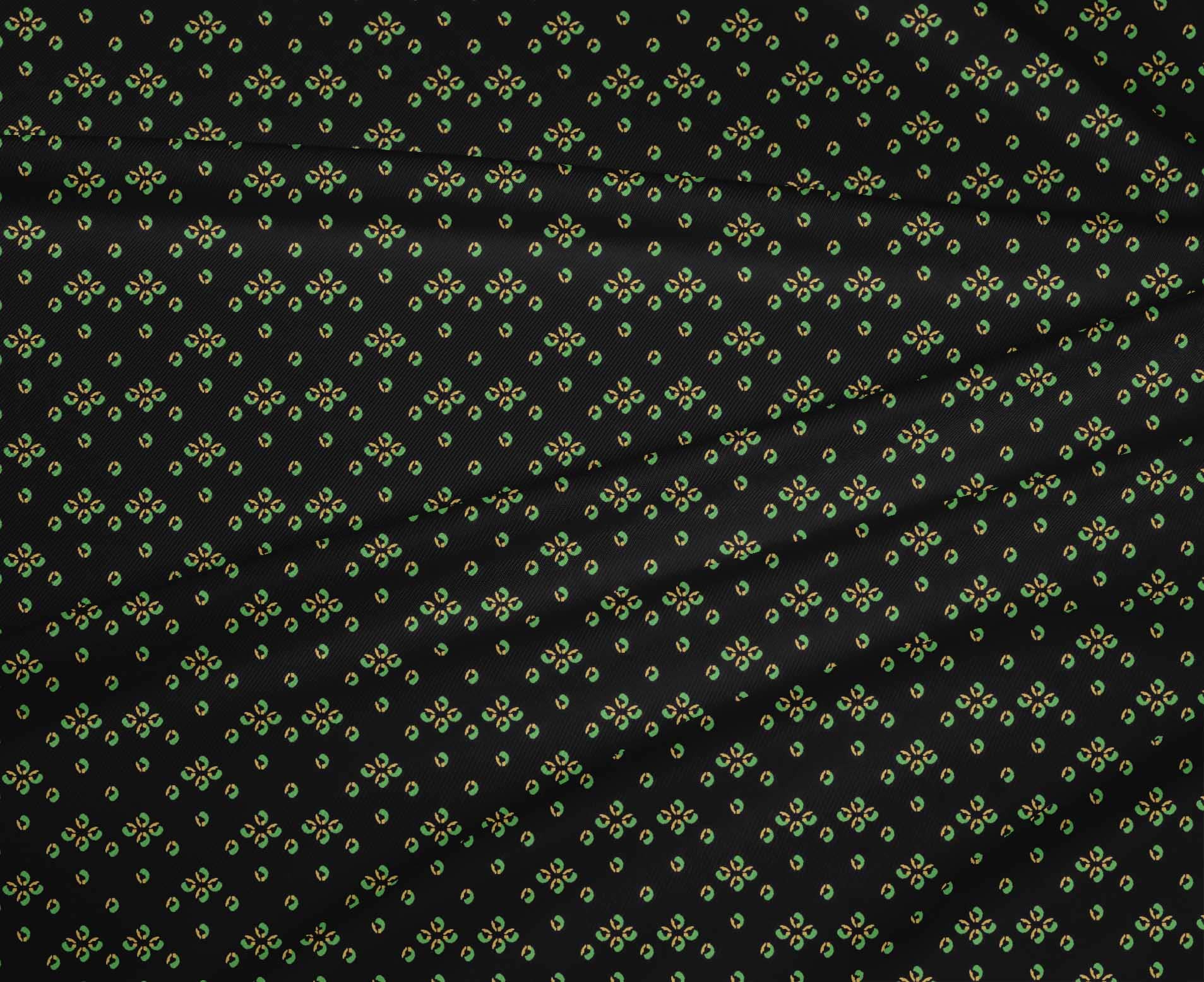 oneOone Polyester Spandex Black Bandhani Print Fabric - 56 Inch Wide Stretch Craft Material for Sewing, DIY Projects & Home Decor | Perfect for Dresses, Scarves & Upholstery