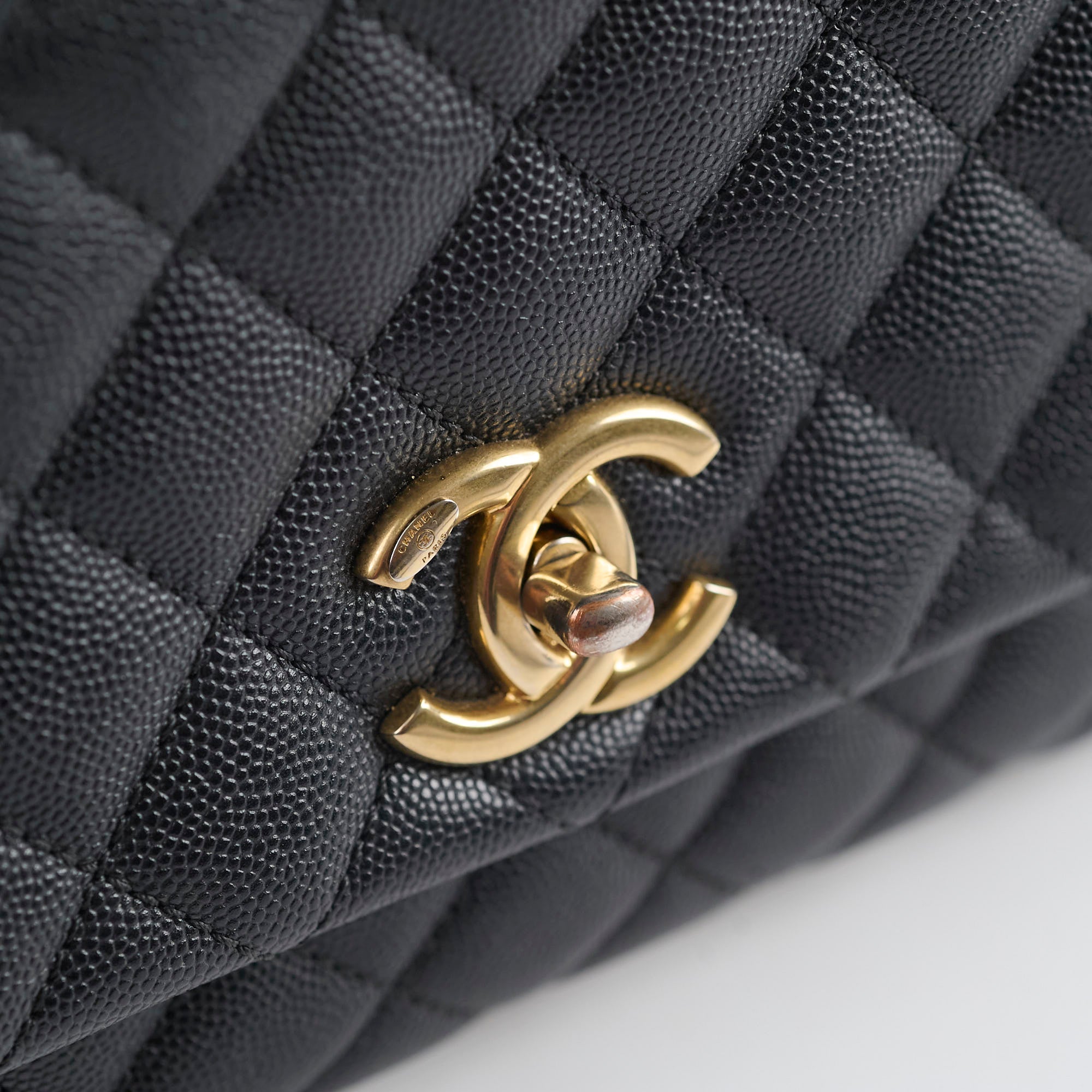 Chanel Medium Coco Handle Bag in Black Caviar Leather - Luxury Crossbody Purse for Women, Perfect for Work, Evening Events & Daily Use
