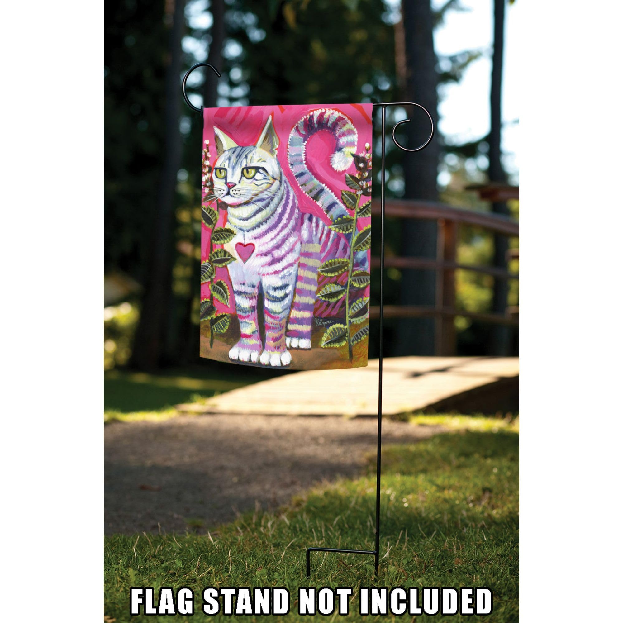 Toland Home Garden 12x18 Inch Double Sided Catnip No Touch Cat Flag - Outdoor Kitty Yard Decoration for Garden, House & Patio - Perfect for Cat Lovers & Pet-Friendly Outdoor Decor