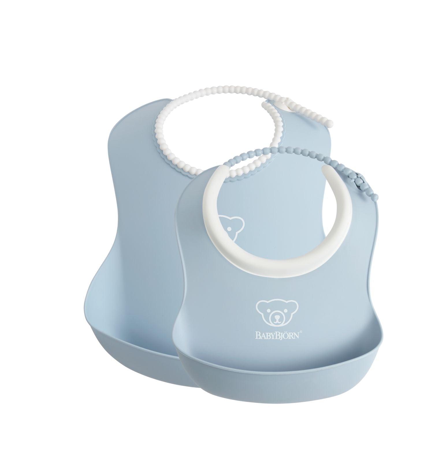 BabyBjorn Baby Feeding Bib Set - Soft Silicone Bibs for Infants & Toddlers, Easy Clean, BPA-Free (2-Pack) - Perfect for Mealtime, Snacks & Messy Play