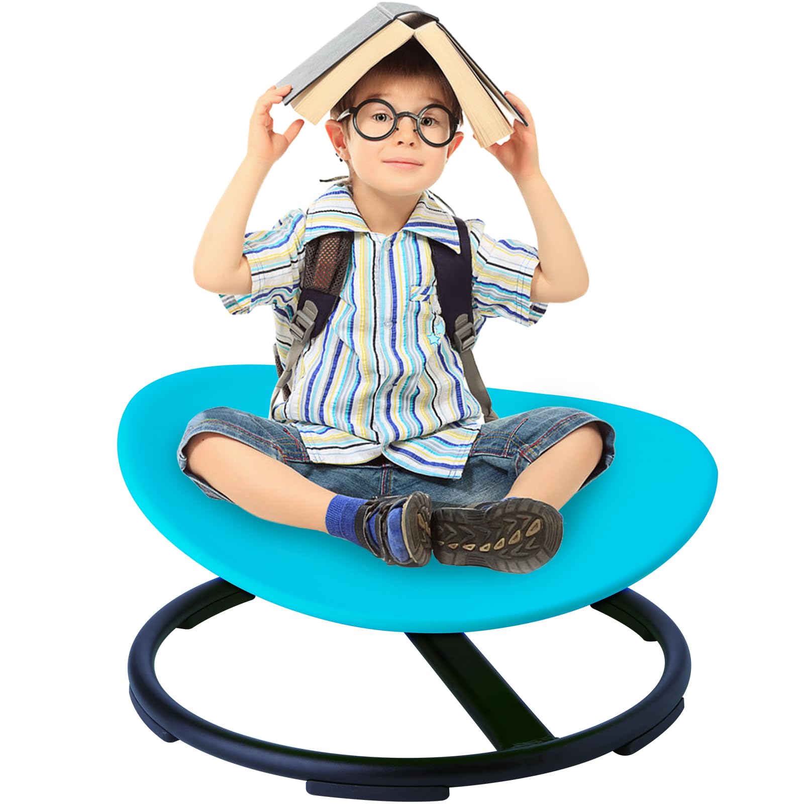 LulliSpace Kids Swivel Chair - Sensory Spinning Chair for Children with Autism, Improves Balance & Coordination, Sturdy Metal Base with Non-Slip Design - Perfect for Playrooms, Classrooms & Sensory Therapy