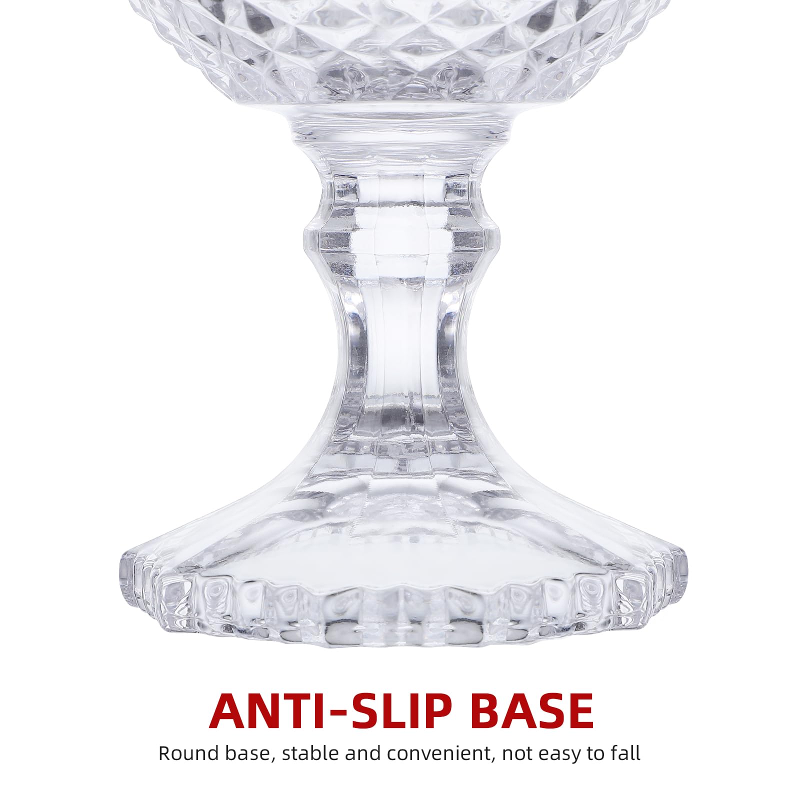 DOITOOL Glass Footed Candy Dish with Lid - Clear Covered Candy Bowl, Crystal Cookie Jar, Decorative Apothecary Jar for Candy Buffet, Party, Home & Office - Perfect for Weddings, Baby Showers & Holiday Decor