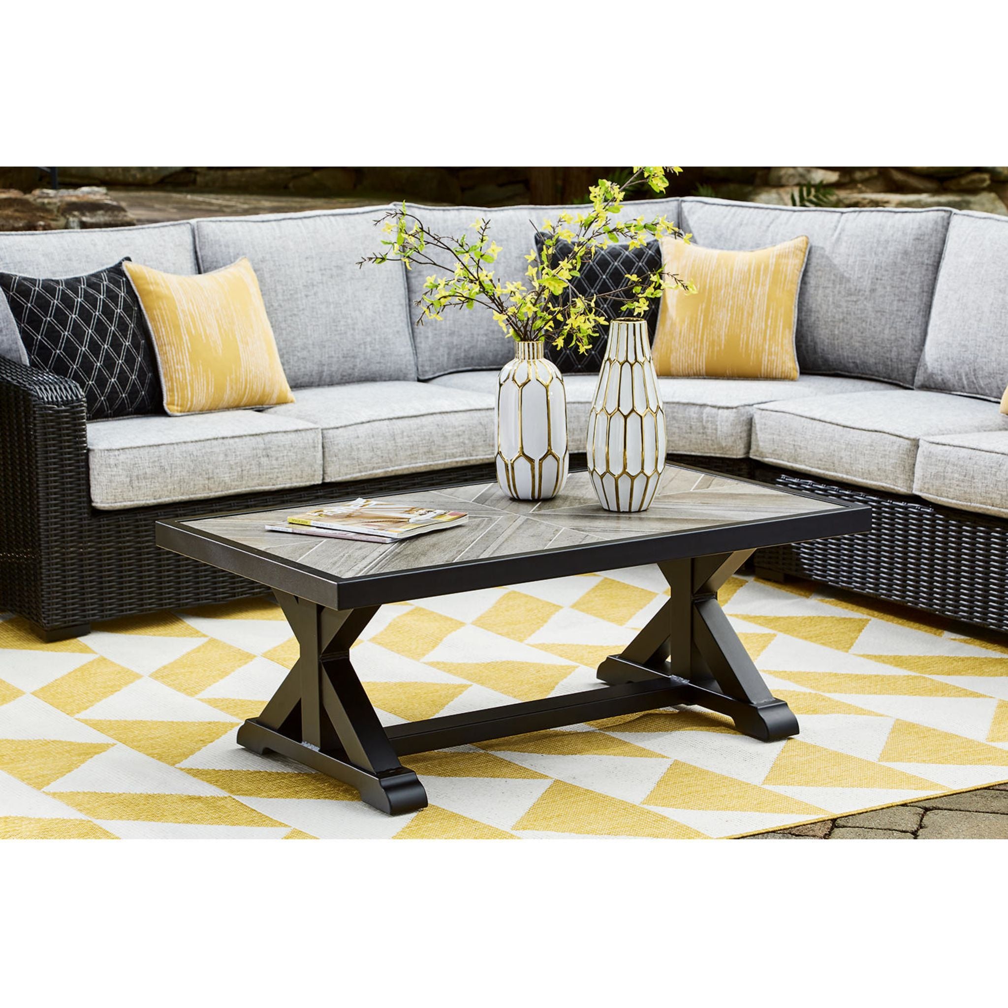 Beachcroft Outdoor Coffee Table - Weather-Resistant & Durable Patio Furniture for Garden, Poolside, and Backyard Relaxation