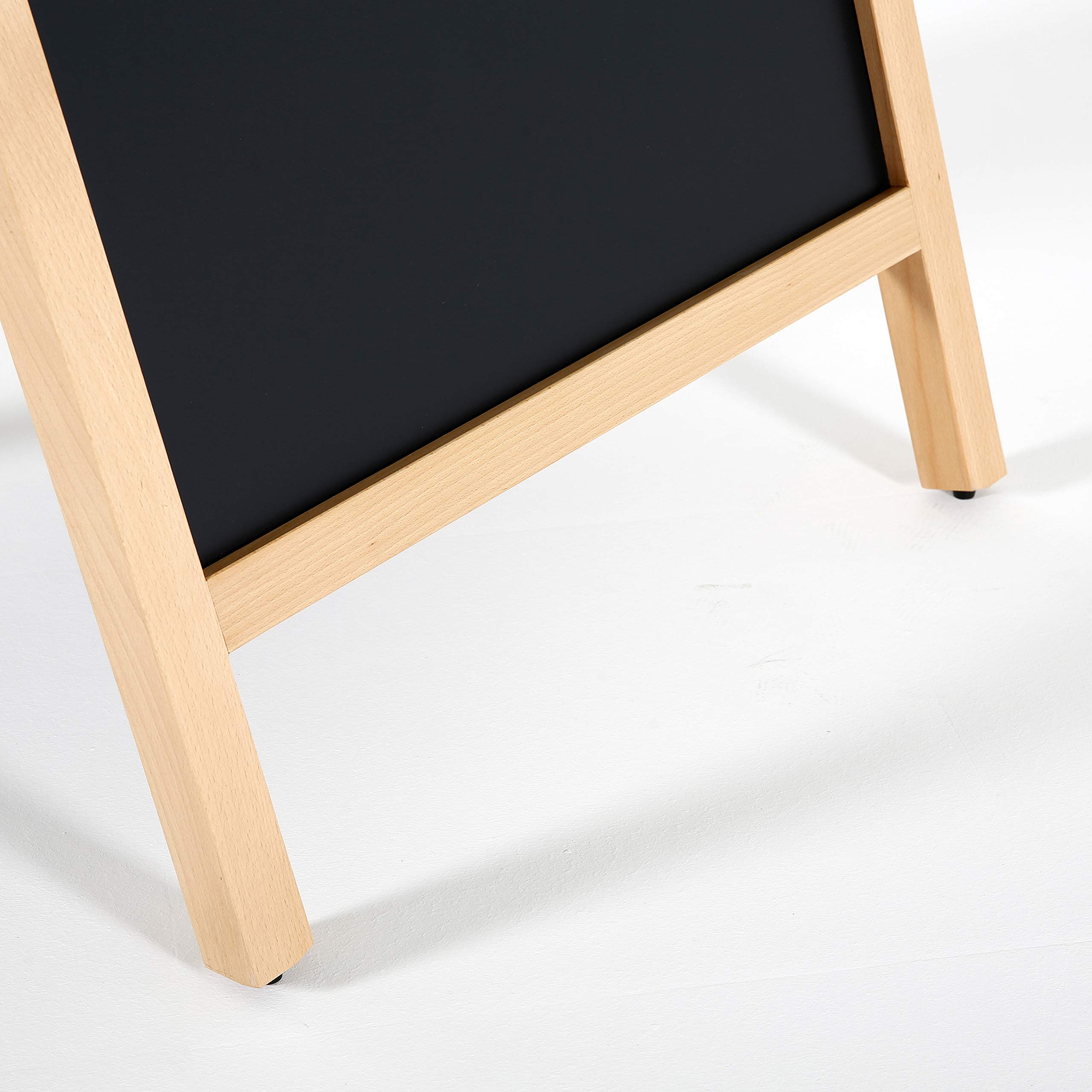 Rustic Double-Sided A-Frame Sandwich Board Sign - 23.6x30.7 Inch Wooden Chalkboard for Restaurants, Cafes & Retail Stores | Indoor/Outdoor Advertising Display with Slide-In Panels | Floor Standing Folding Sidewalk Sign
