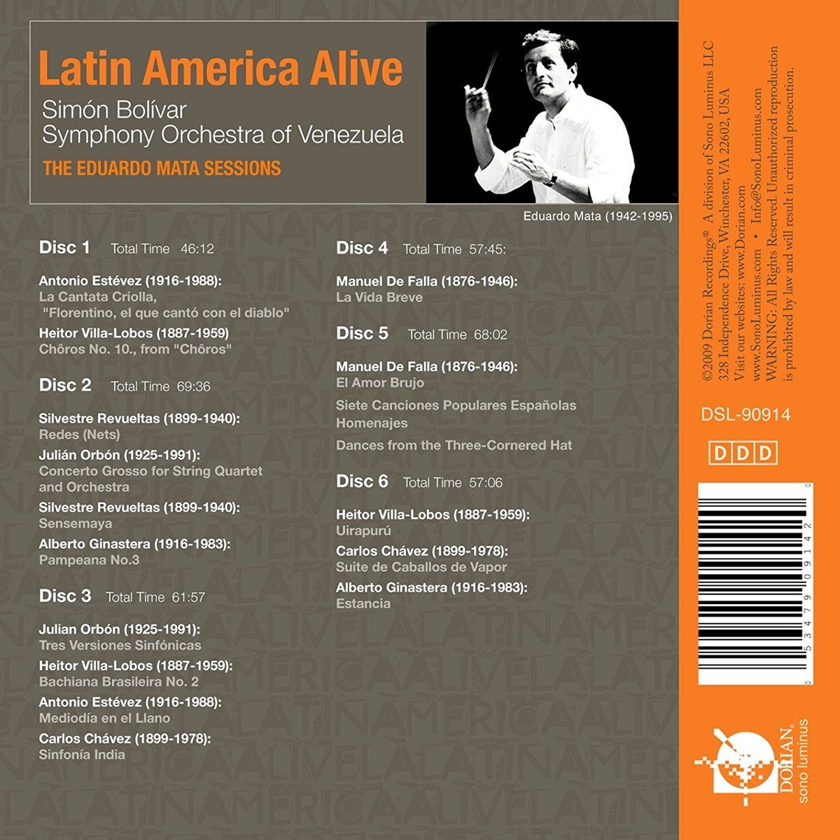 Latin America Alive: Eduardo Mata Sessions - Classical Music CD for Audiophiles | Perfect for Relaxation, Study & Cultural Enrichment