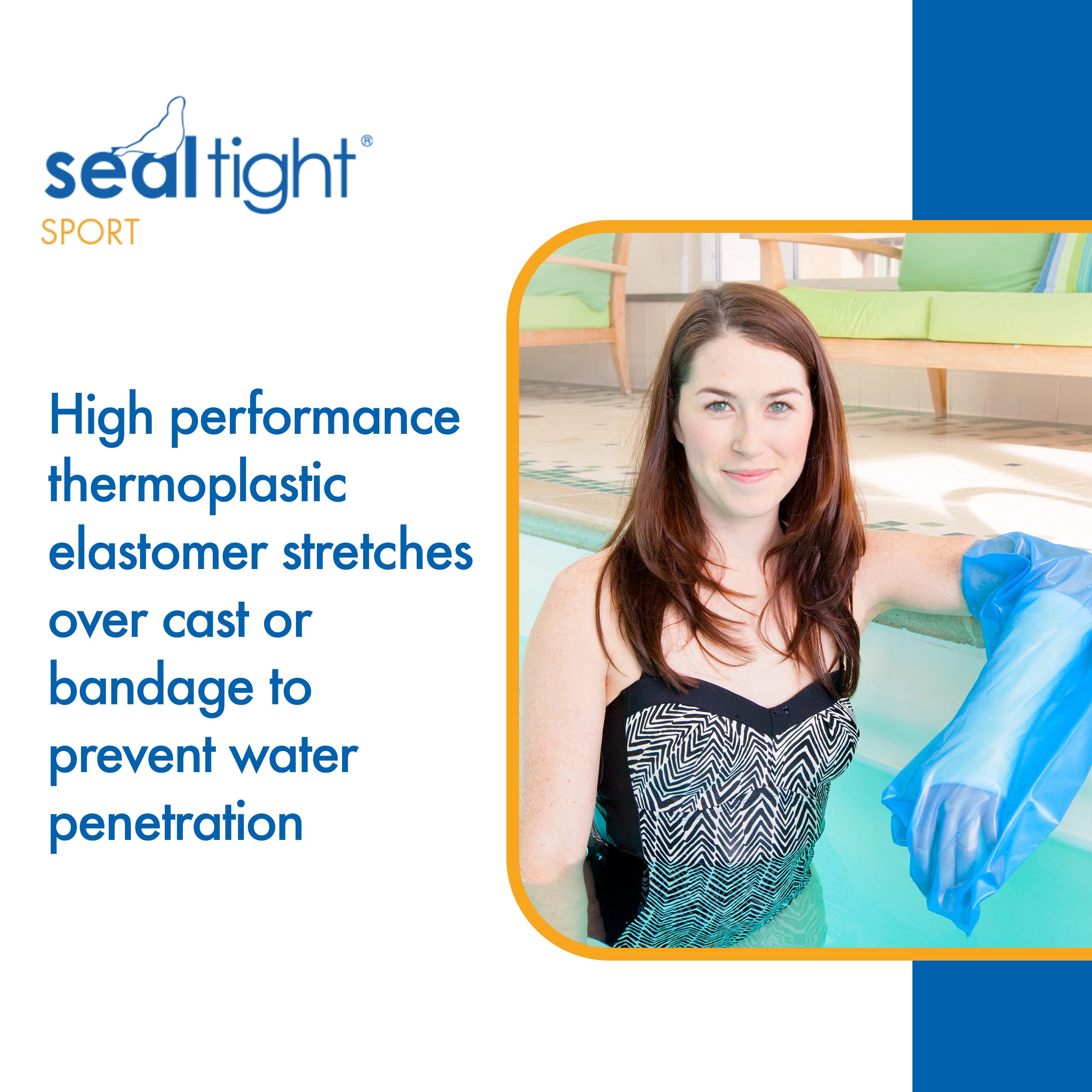 Brownmed Waterproof Arm Cast Cover for Swimming & Showers - Seal Tight Sport Arm Protector, Durable Shower Bag for Short Arm Casts (Adult Size) - Perfect for Pool, Beach & Daily Hygiene