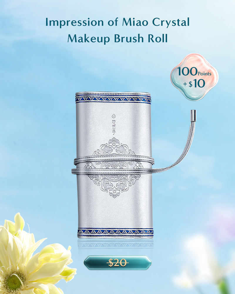 Premium Miao Crystal Makeup Brush Roll Set - 12 Pcs Vegan Makeup Brushes for Foundation, Blending, Contouring - Perfect for Professional Makeup Artists & Home Beauty Routines