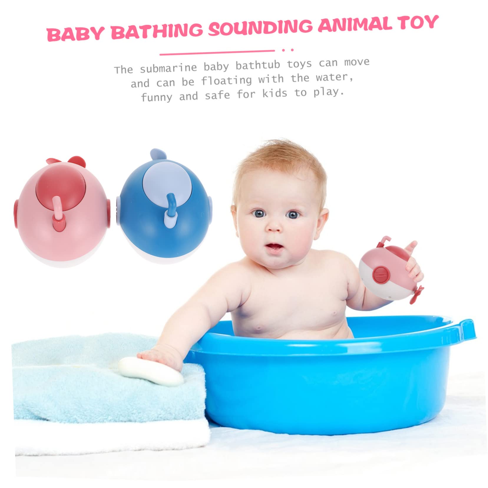 VICASKY 4-Piece Animal Bath Toys Set - Cute Crab Shaped Bathtub Toys for Toddlers & Kids - Non-Toxic ABS Plastic Bathing Fun for Baby Shower, Pool Party & Sensory Play