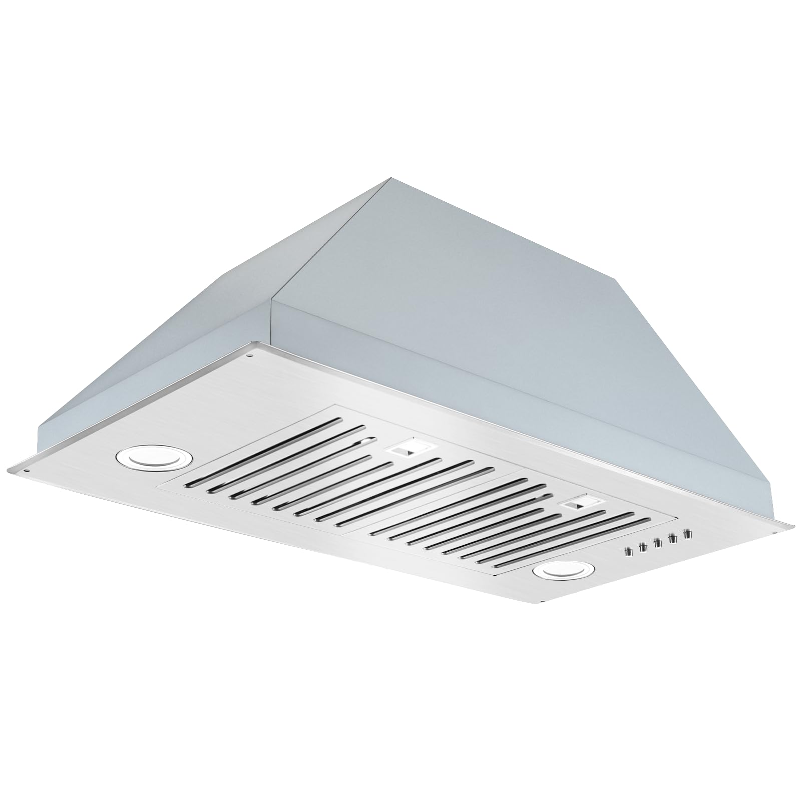 30 Inch 600CFM Stainless Steel Range Hood Insert - Ultra Slim Built-in Vent Hood with Ducted/Ductless Convertible Design | Dual LED Lights & Permanent Grease Baffle Filters | Perfect for Modern Kitchen, Restaurant & Commercial Use