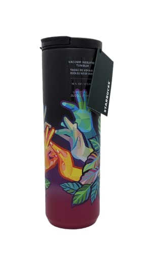 Starbucks 16 Oz Vacuum Insulated Stainless Steel Tumbler - ASL American Sign Language Design | Perfect for Coffee, Tea & Cold Drinks | Office, Travel & Everyday Use