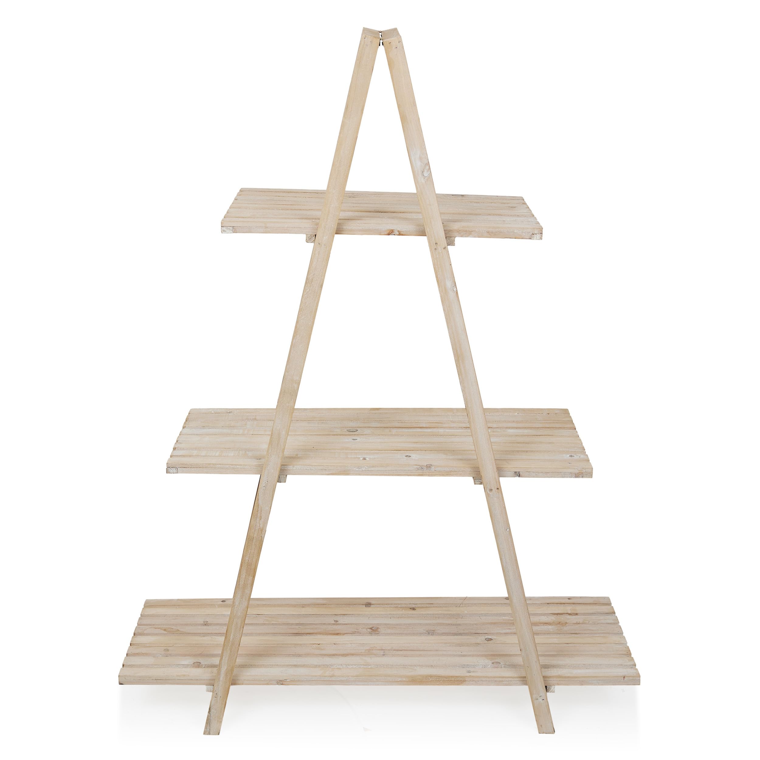 Alpine Corporation MBB168 Rustic Wood 3-Tier Triangular Storage Shelf - Organizer for Books, Plants, Home Decor | Perfect for Living Room, Bedroom, Office & Nursery Display