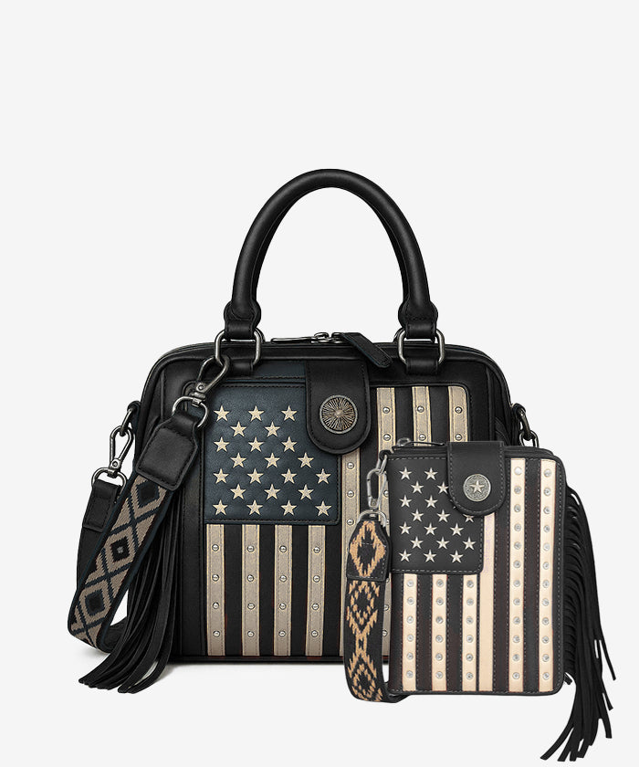 Montana West Liberty Doctor 3 Way Crossbody Bag - Limited Edition Patriotic Fringe Handbag for Women | Perfect for Work, Travel & Casual Outings