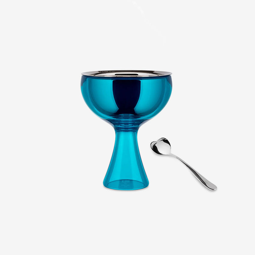Alessi Big Love Ice Cream Bowl & Spoon Set - Elegant Dessert Dishware for Ice Cream, Pudding & Fruit - Perfect for Parties, Gifts & Home Dining