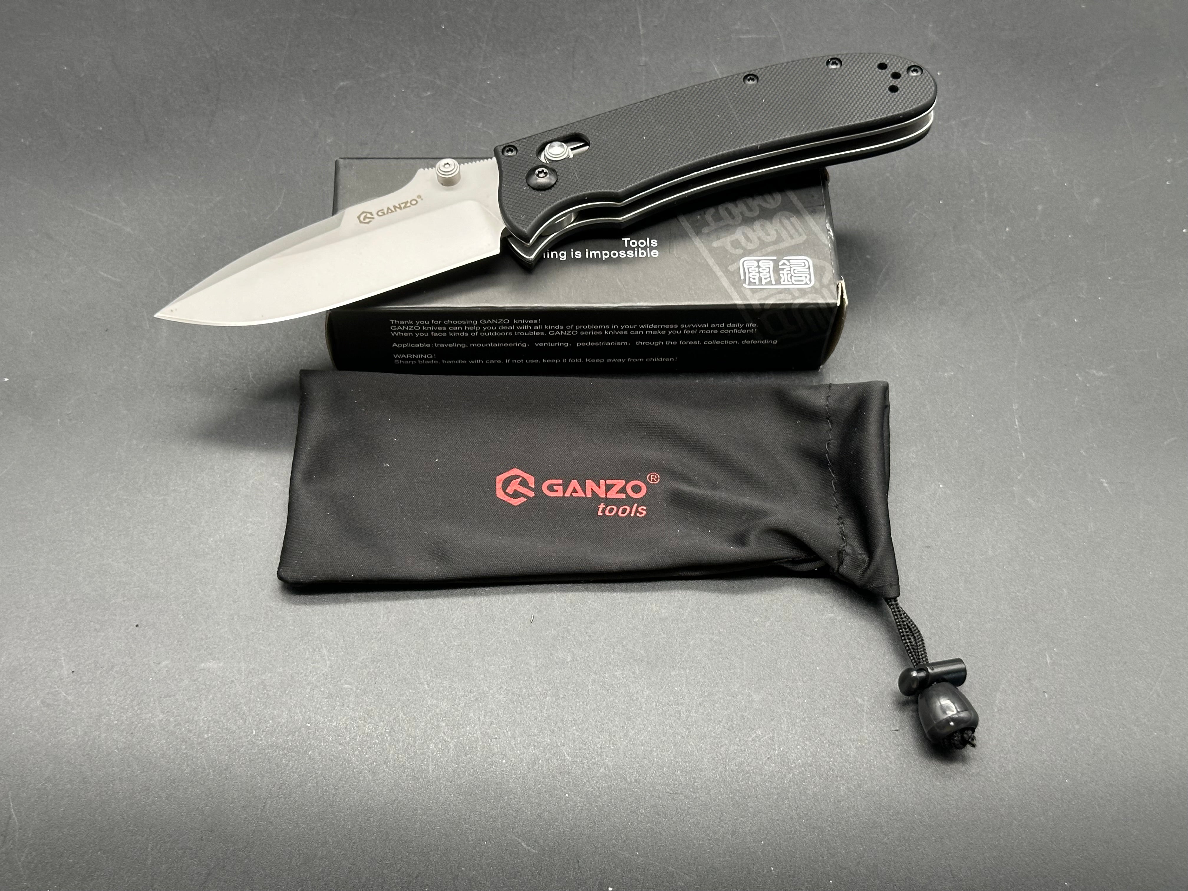 Ganzo G704 BK Folding Knife - 3.35