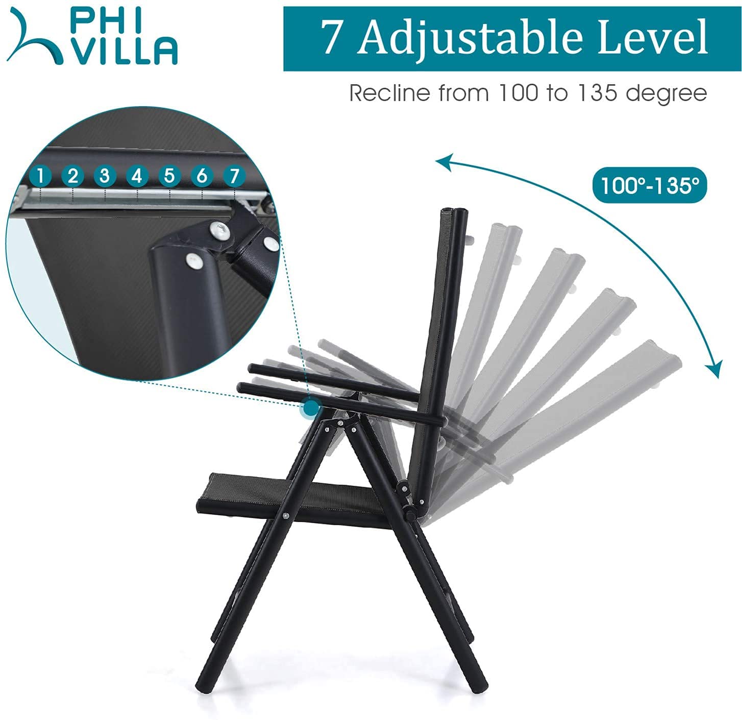 PHI VILLA 4-Piece Outdoor Patio Dining Set with Large Sun Umbrella - Folding Chairs & Weather-Resistant Table for Backyard, Garden, Poolside (Orange Red) | Perfect for Summer BBQs, Family Gatherings & Outdoor Entertaining