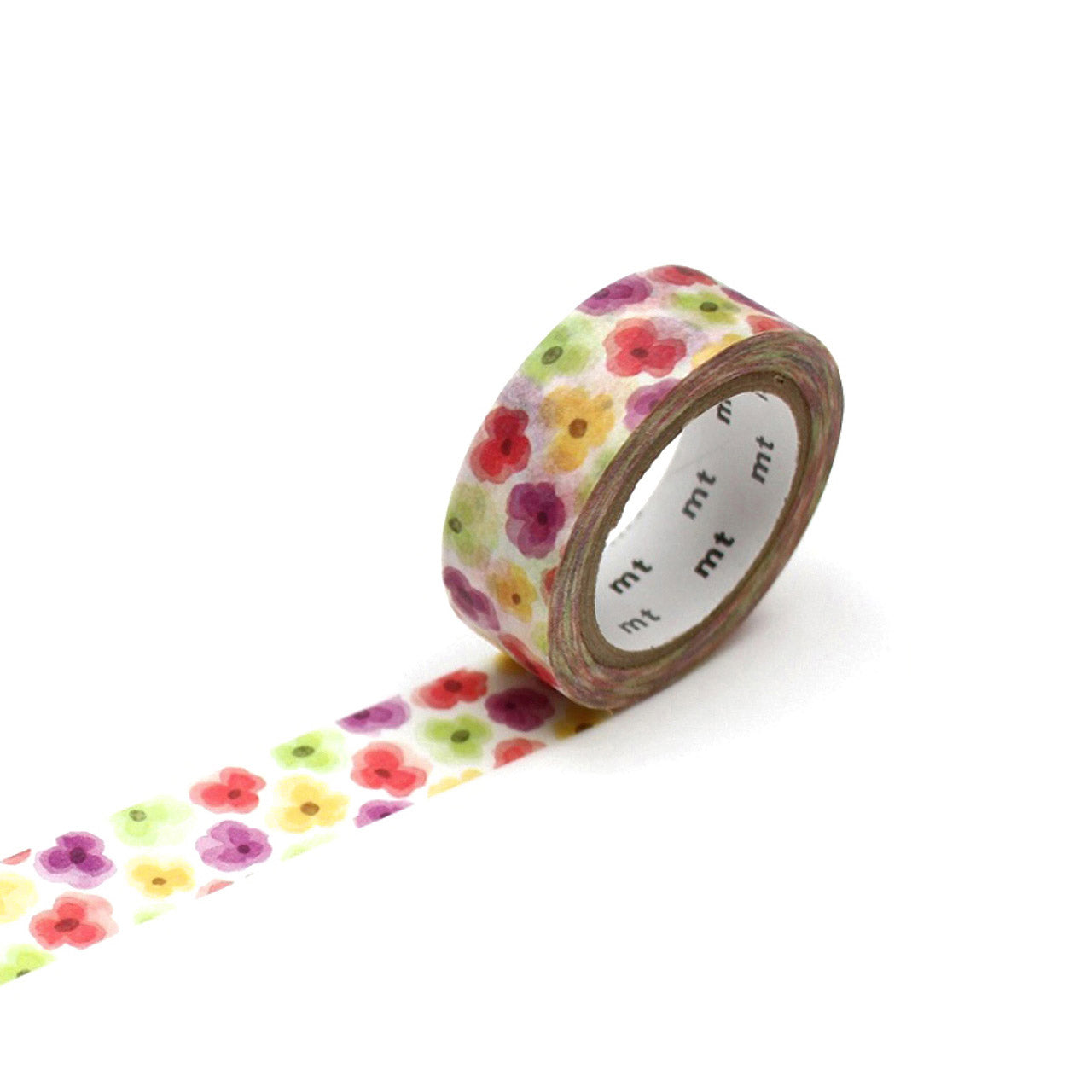 Decorative Pansy Washi Tape - Floral Pattern Single Roll for Scrapbooking, Journaling, and DIY Crafts