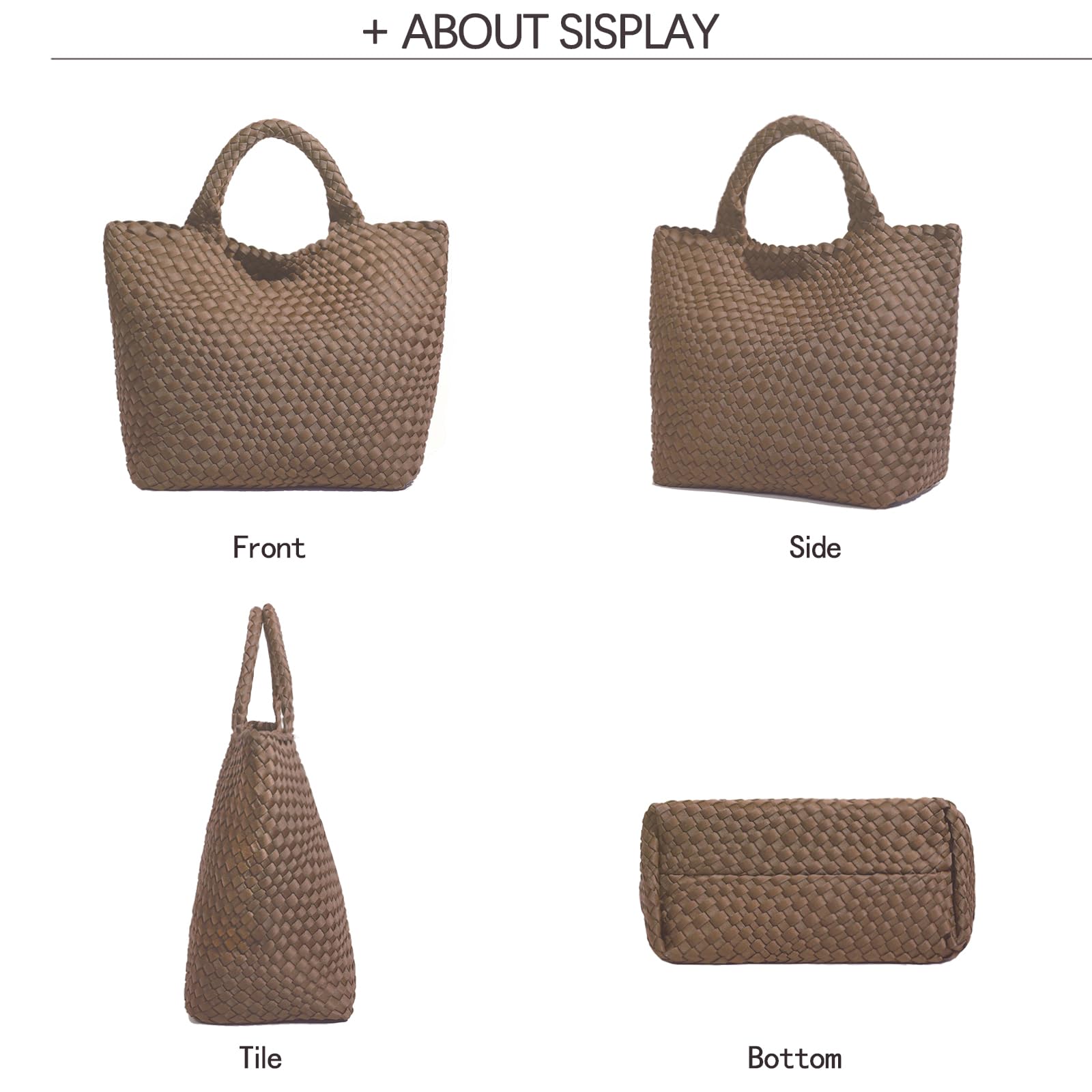 Stylish JINMANXUE Woven Hobo Bag for Women - Neoprene Tote with Large Capacity, Patchwork Design & Handmade Details | Perfect for Work, Travel & Casual Outings