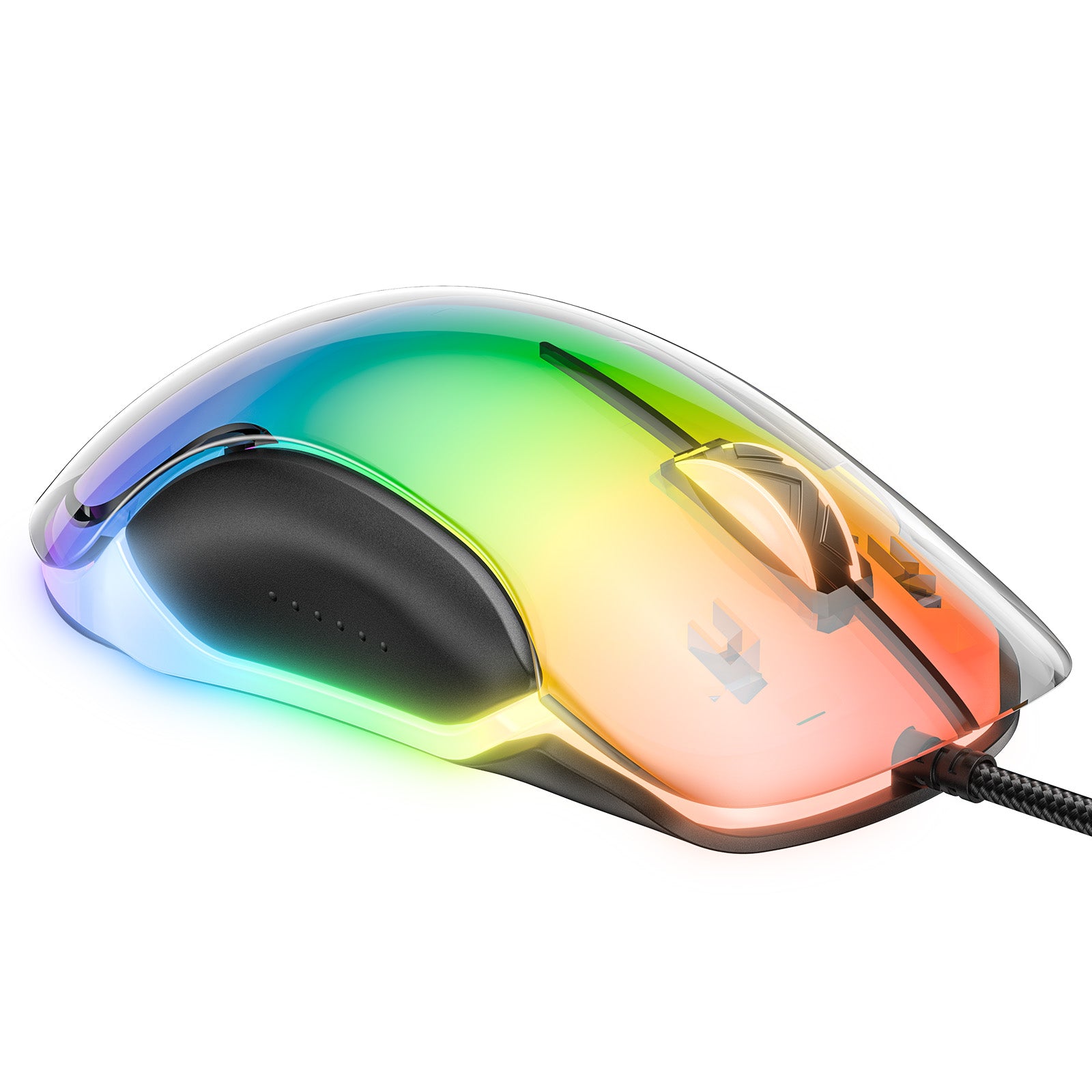 ONIKUMA CW925 RGB Backlit Wired Gaming Mouse - 12800 DPI Adjustable, Lightweight Ergonomic Design, Transparent Black Shell for PC, Laptop, PS4, PS5 Gaming | Perfect for FPS, MOBA & Esports