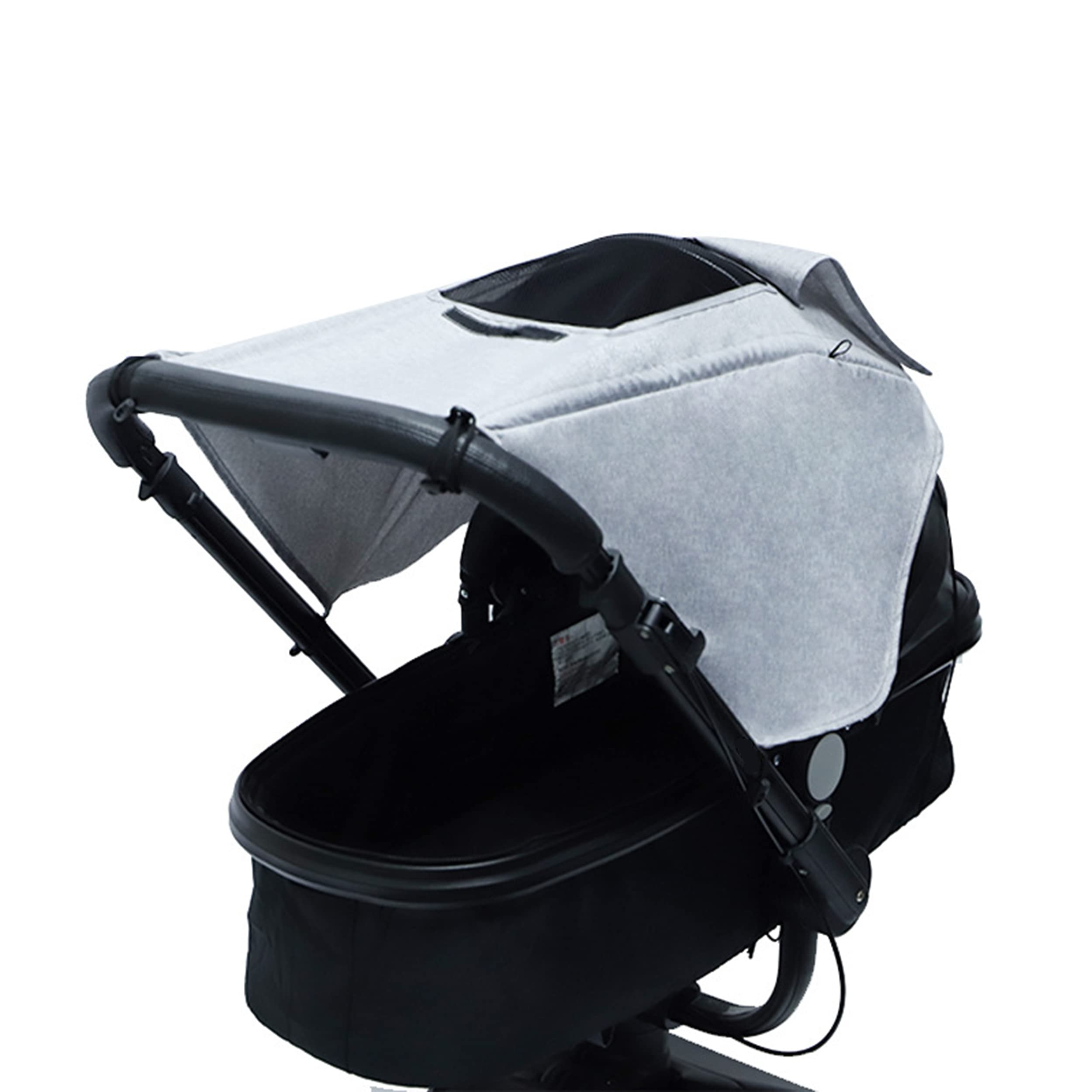 Universal Baby Stroller Sun Shade Cover - Blackout UV Protection for 0-6 Months Infants, Windproof Sun Visor for Bassinet & Stroller (Gray) - Perfect for Outdoor Walks, Park Visits & Beach Trips