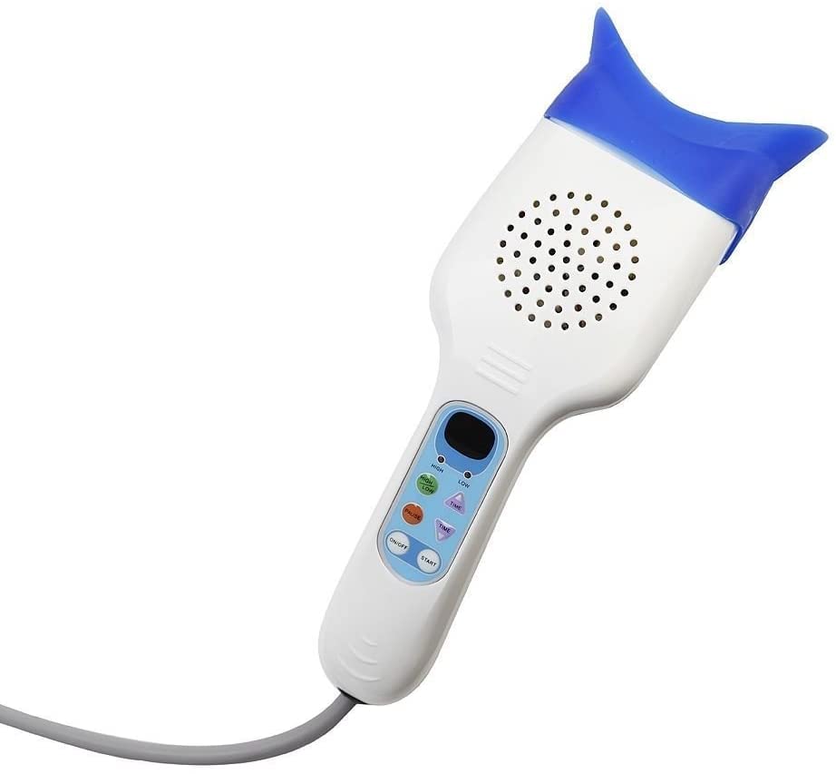 Professional Handheld LED Teeth Whitening Kit with 6000mw/cm² Blue Light Accelerator - Safe & Effective Teeth Bleaching Lamp for At-Home Whitening & Dental Care
