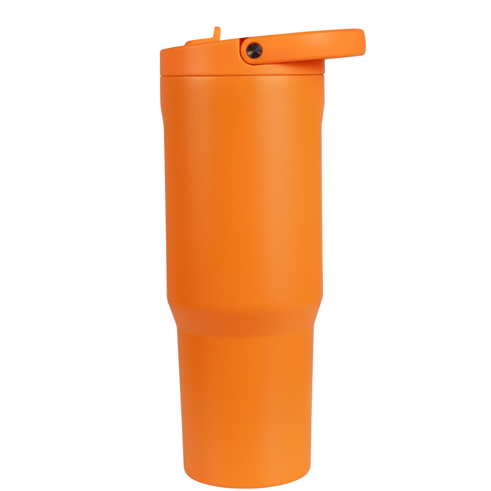 32Oz Tangerine Sports Water Bottle - BPA Free, Leak Proof, Insulated Stainless Steel for Gym, Hiking & Outdoor Activities