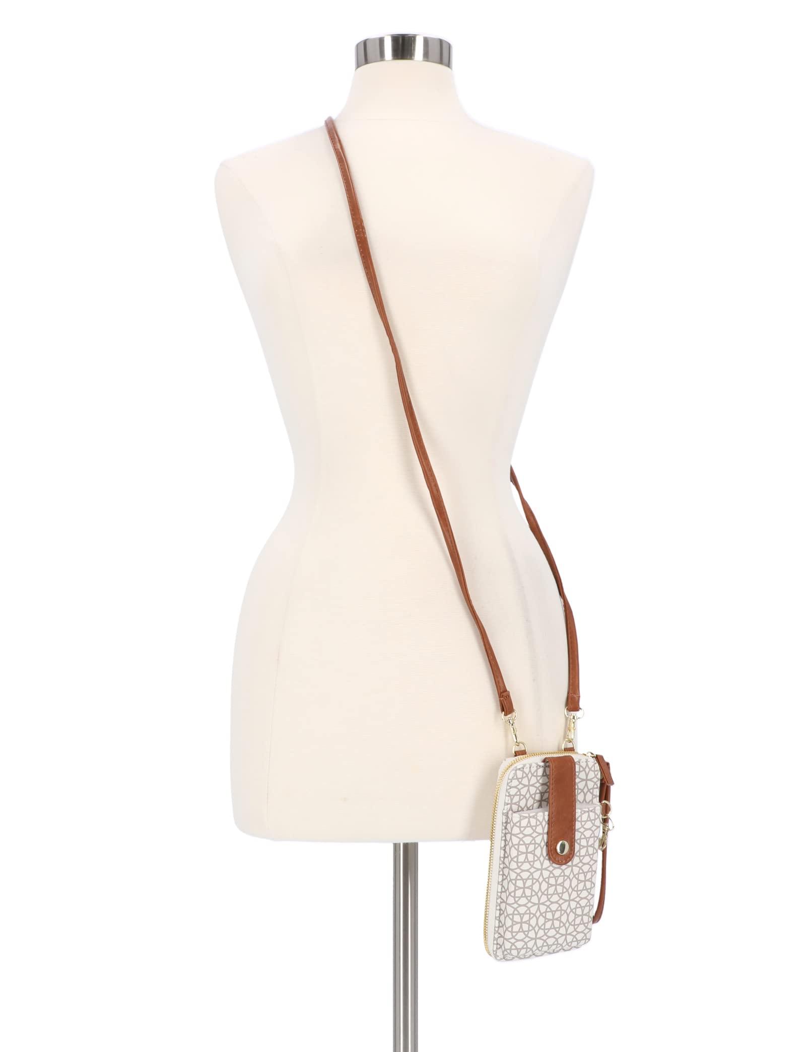 RFID Blocking Crossbody Wallet Bag for Women - Compact Vegan Leather Phone Holder Purse - Travel Size Anti-Theft Shoulder Bag - Perfect for Daily Use, Shopping & Travel (Bridgehampton Sand)