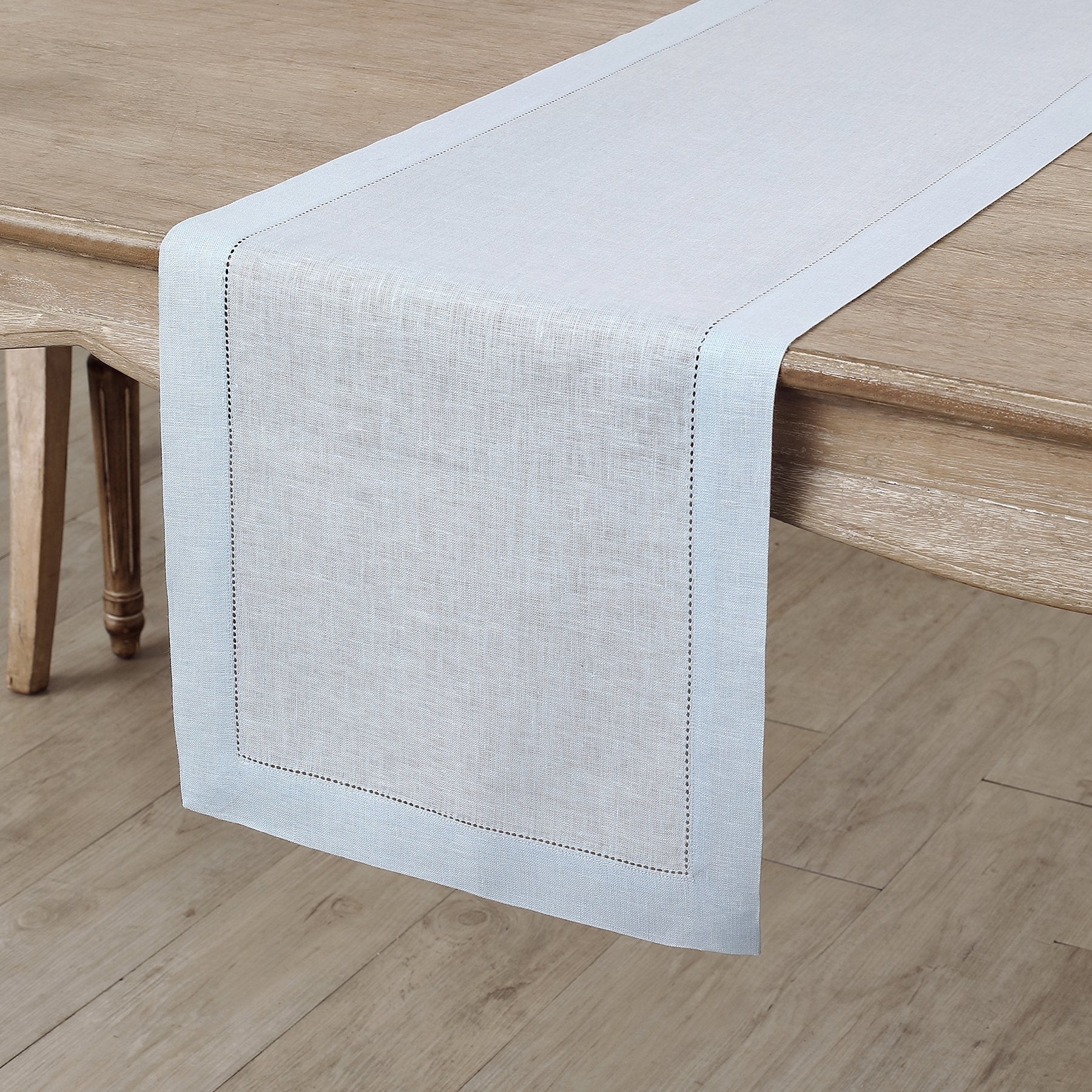 Elegant Classic Hemstitch Table Runner - Premium Linen Dining Table Decor for Weddings, Holidays & Home Decor