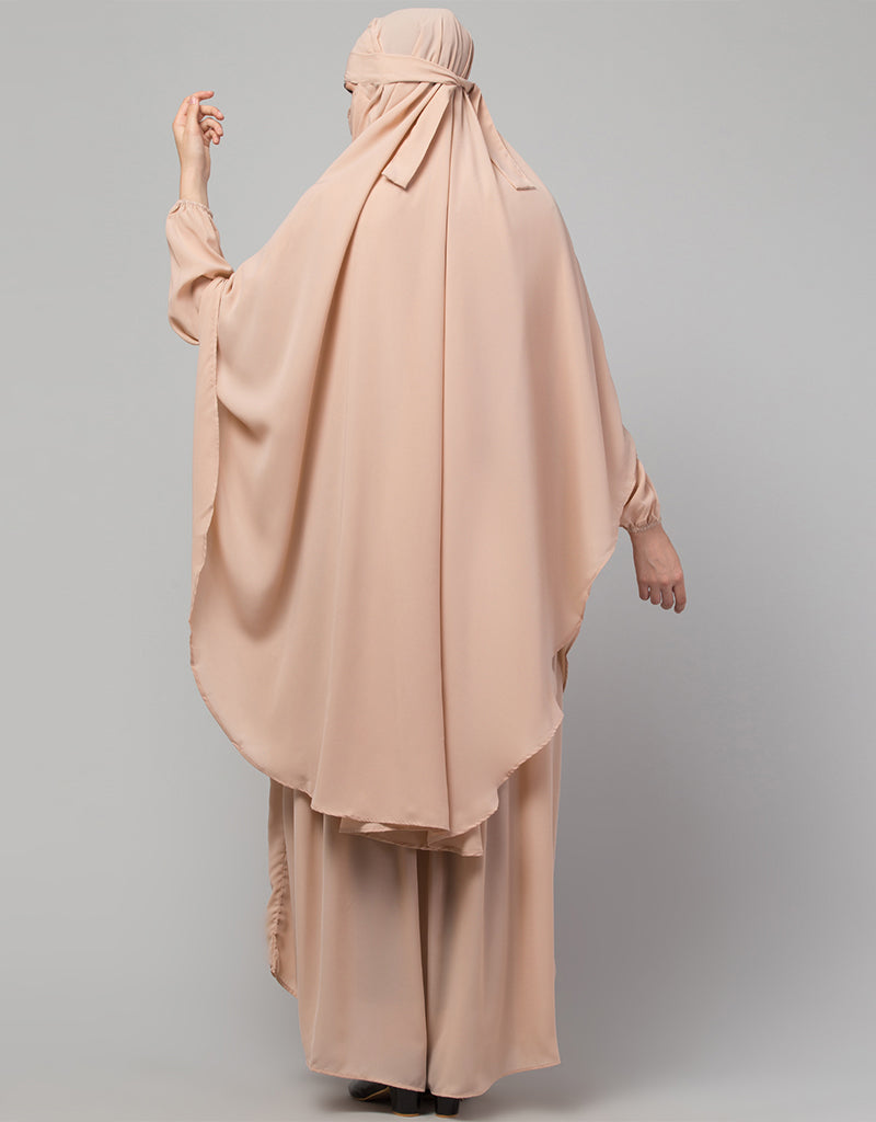 3-Piece Arabic Abaya Set with Khimar & Nose Piece - Modest Islamic Prayer Dress for Women - Perfect for Eid, Mosque & Special Occasions
