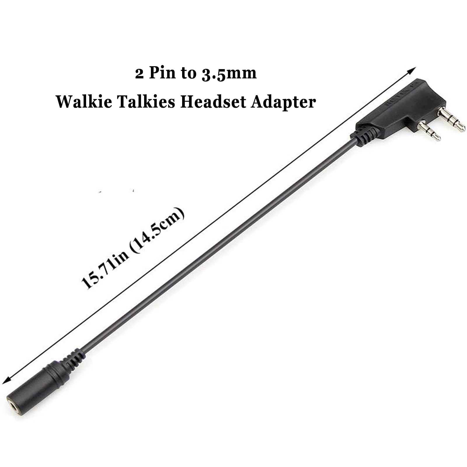 Retevis 2 Pin to 3.5mm Walkie Talkie Headset Adapter - Compatible with RT21 RT22 RT27 RT7 H-777 H777S RT18 RT19 RT22S (1 Pack) - Perfect for Security, Construction & Outdoor Communication