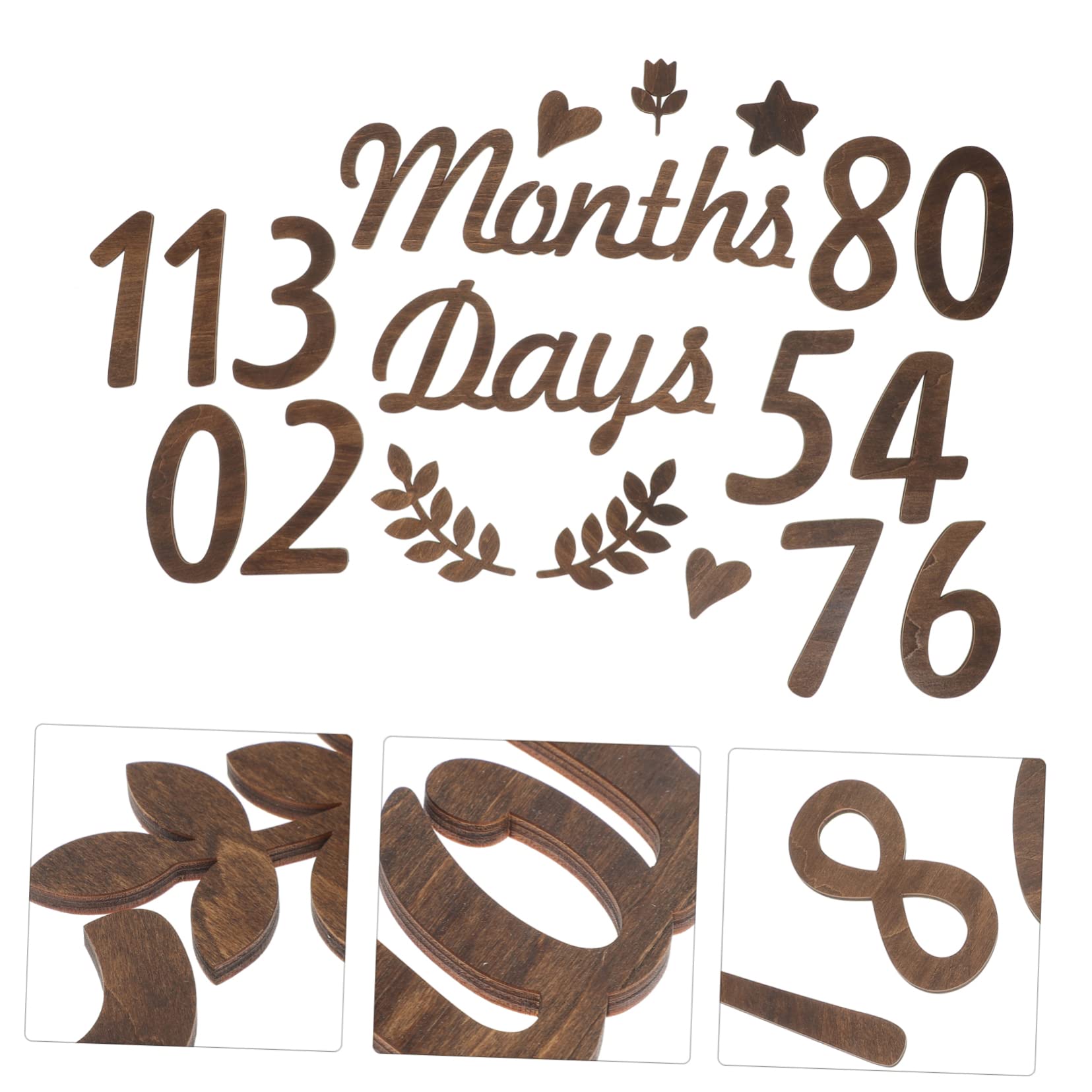 HEMOTON 2 Sets Personalized Baby Milestone Cards - Newborn Photo Props with Love & Wonderful Milestone Number Signs for Baby's First Year - Perfect for Monthly Photos, Birthday Parties & Nursery Decor